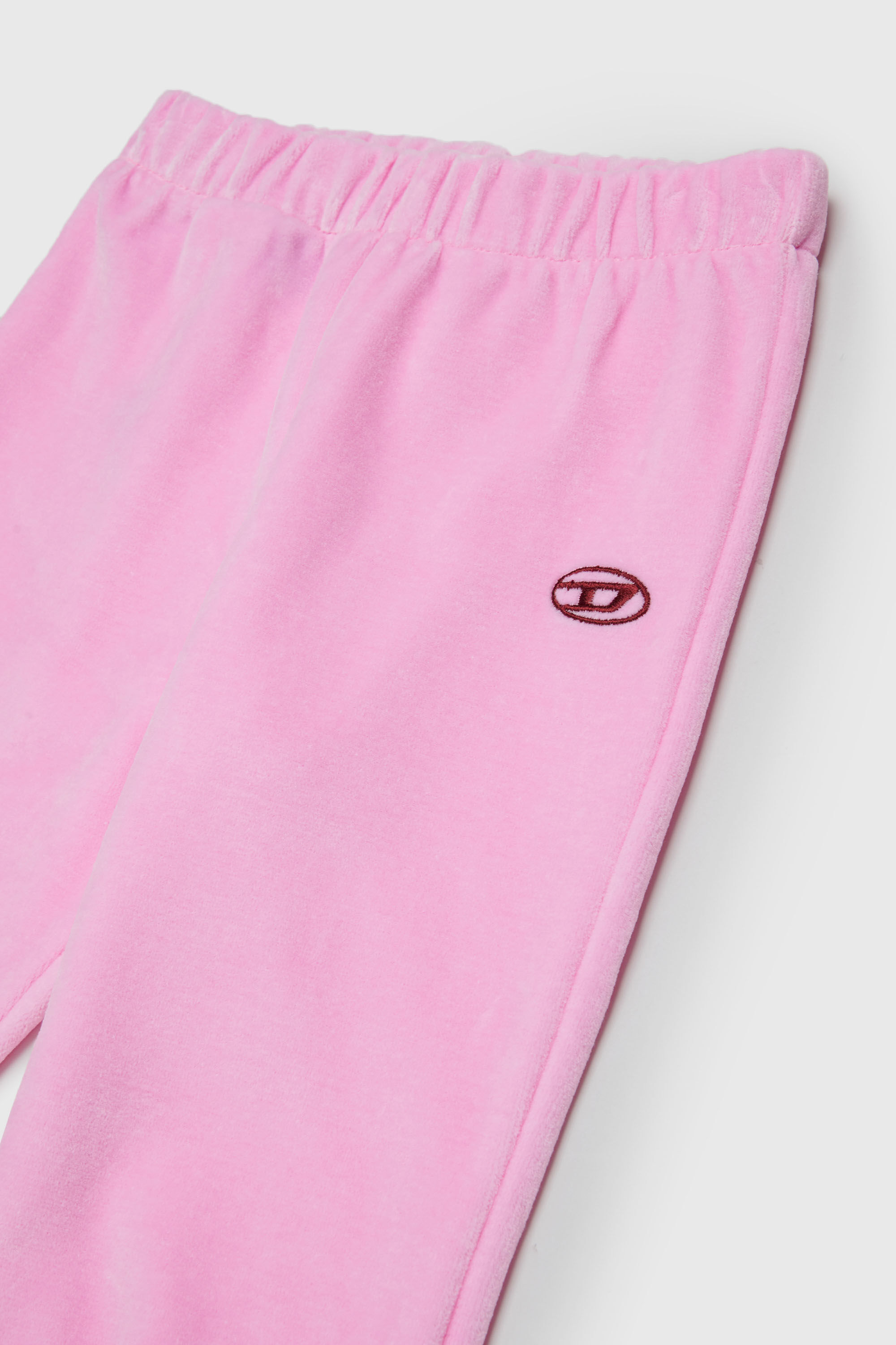Diesel - PHENIB, Man's Velvet sweatpants with Oval D embroidery in Pink - 3