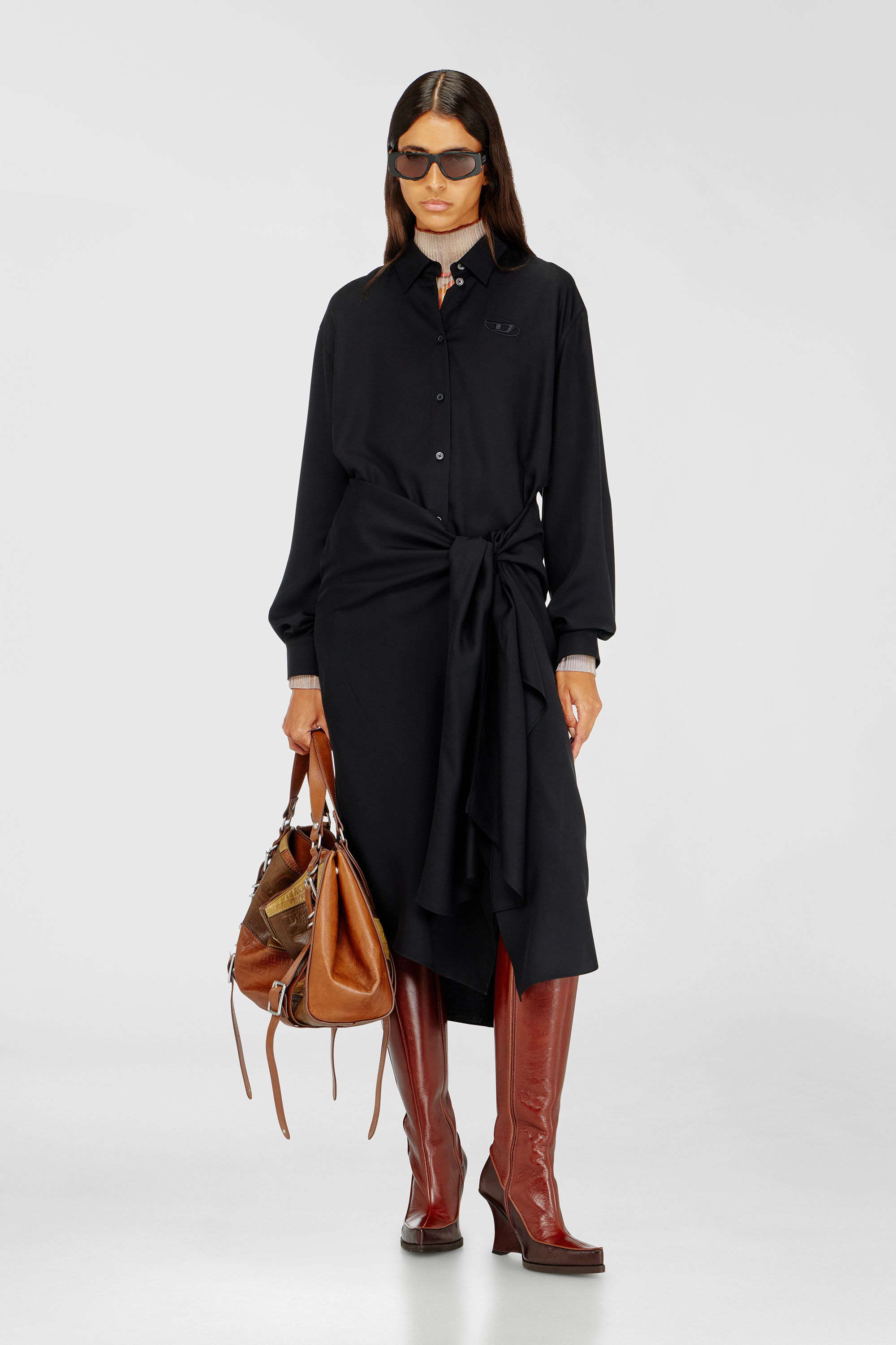 Diesel - D-LUCETTE-90-KB W, Woman's D-Lucette-Knee-high boots in leather in Brown - 6