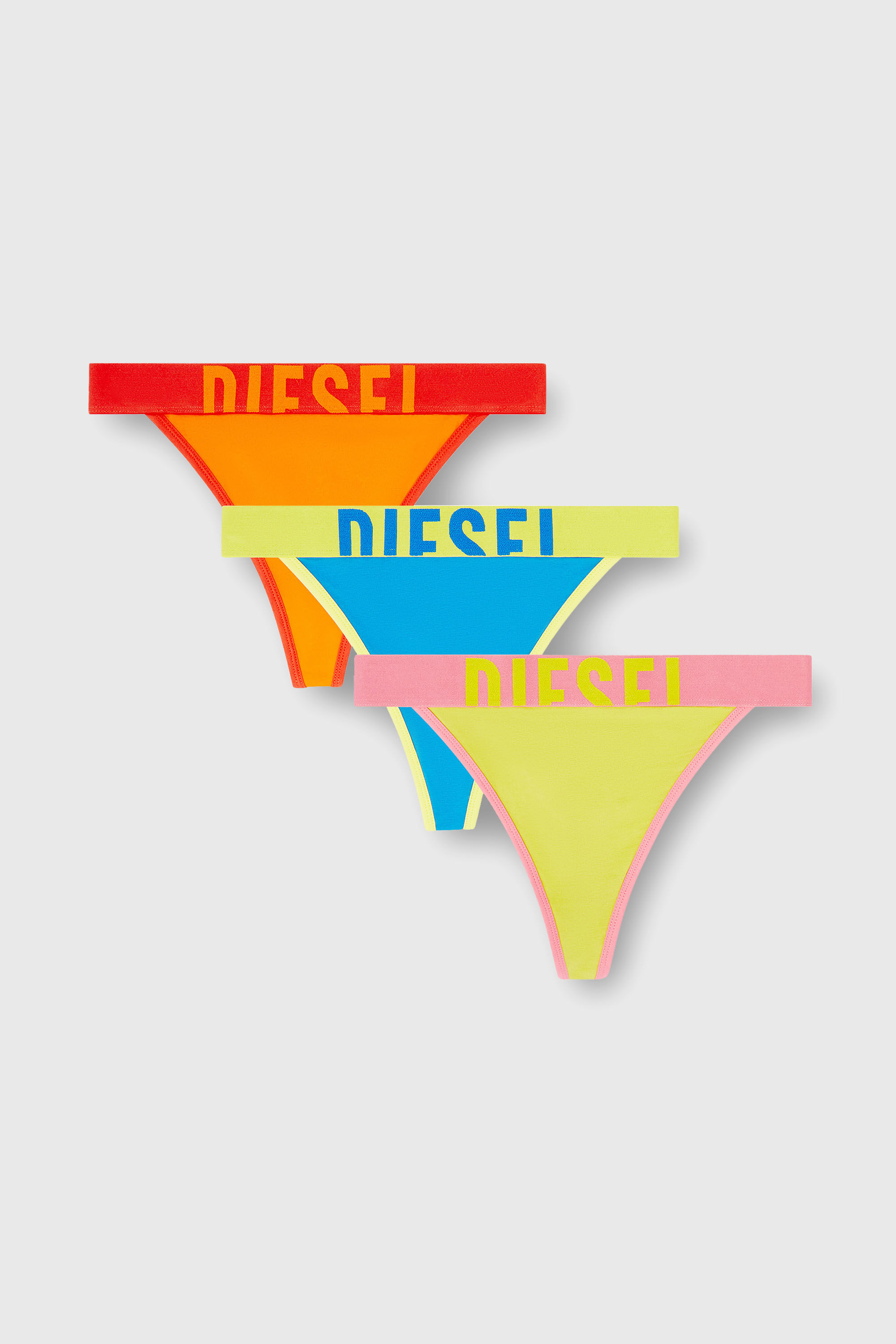 Diesel - MARIANNA-D-POP-3PACK, Woman's Three-pack stretch cotton multicolour thongs in Multicolor - 2