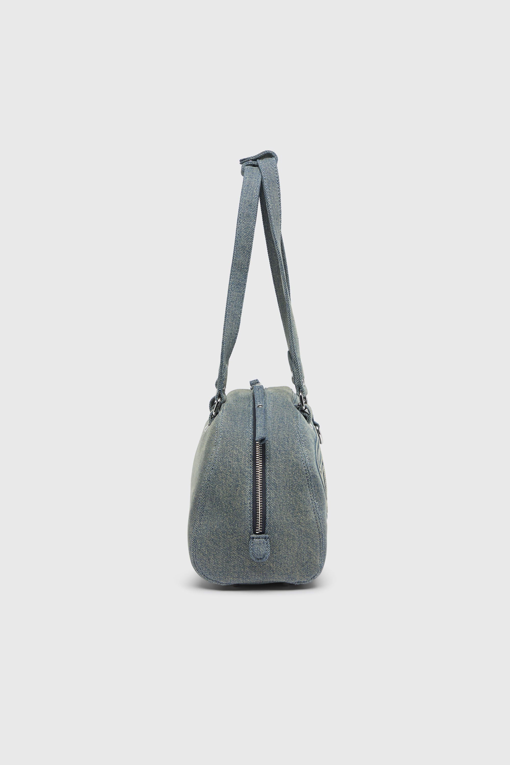 Diesel - 1DR DOME SOFT SHOULDER, Unisex's 1DR Dome-Shoulder bag in denim with Oval D logo in Light Blue - 5