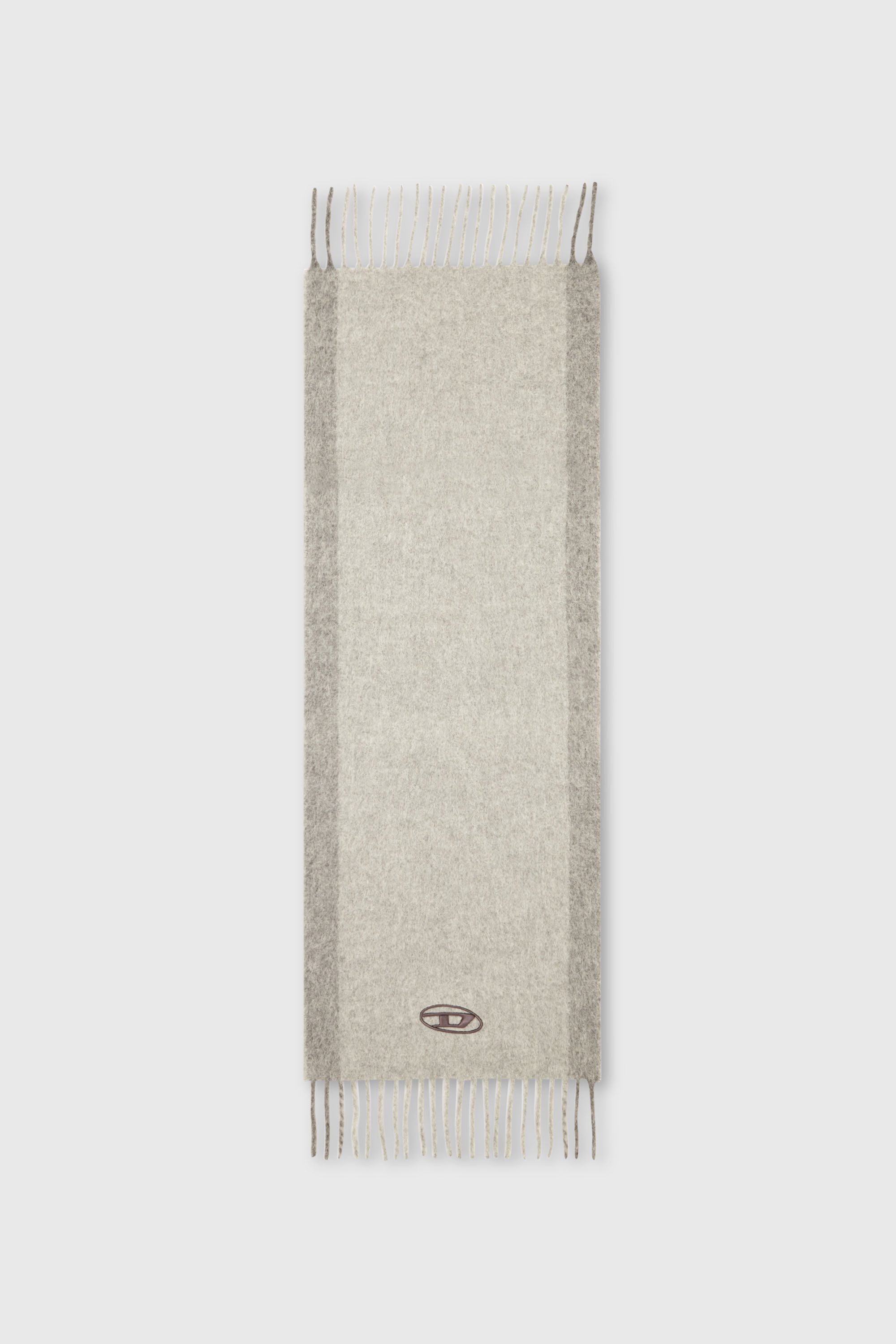 Diesel - S-OLID, Man's Wool-blend scarf with contrast stripes in Grey - 2