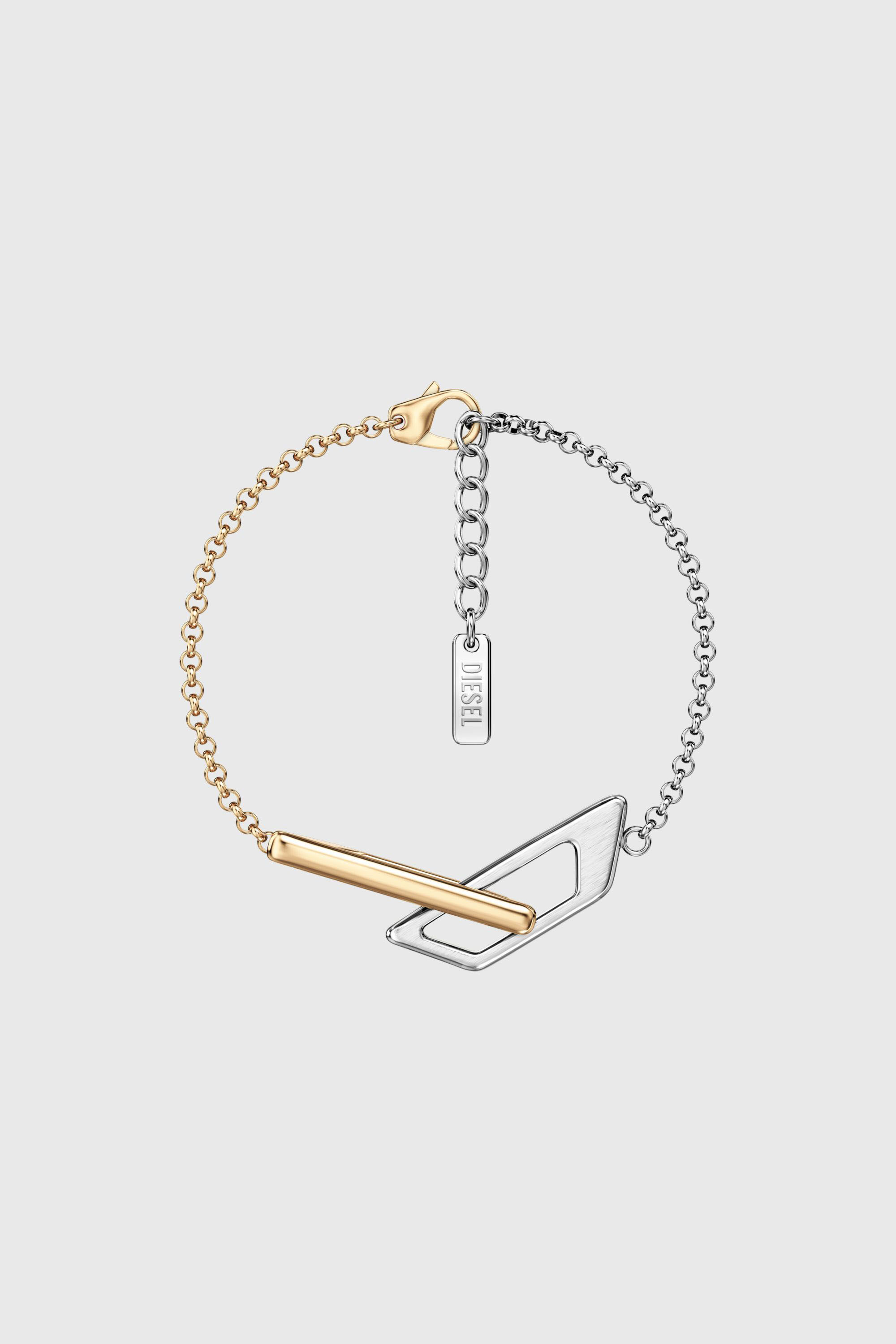 Diesel - DX1686931  JEWELLERY, Unisex's Stainless steel chain bracelet in Silver/Gold - 1