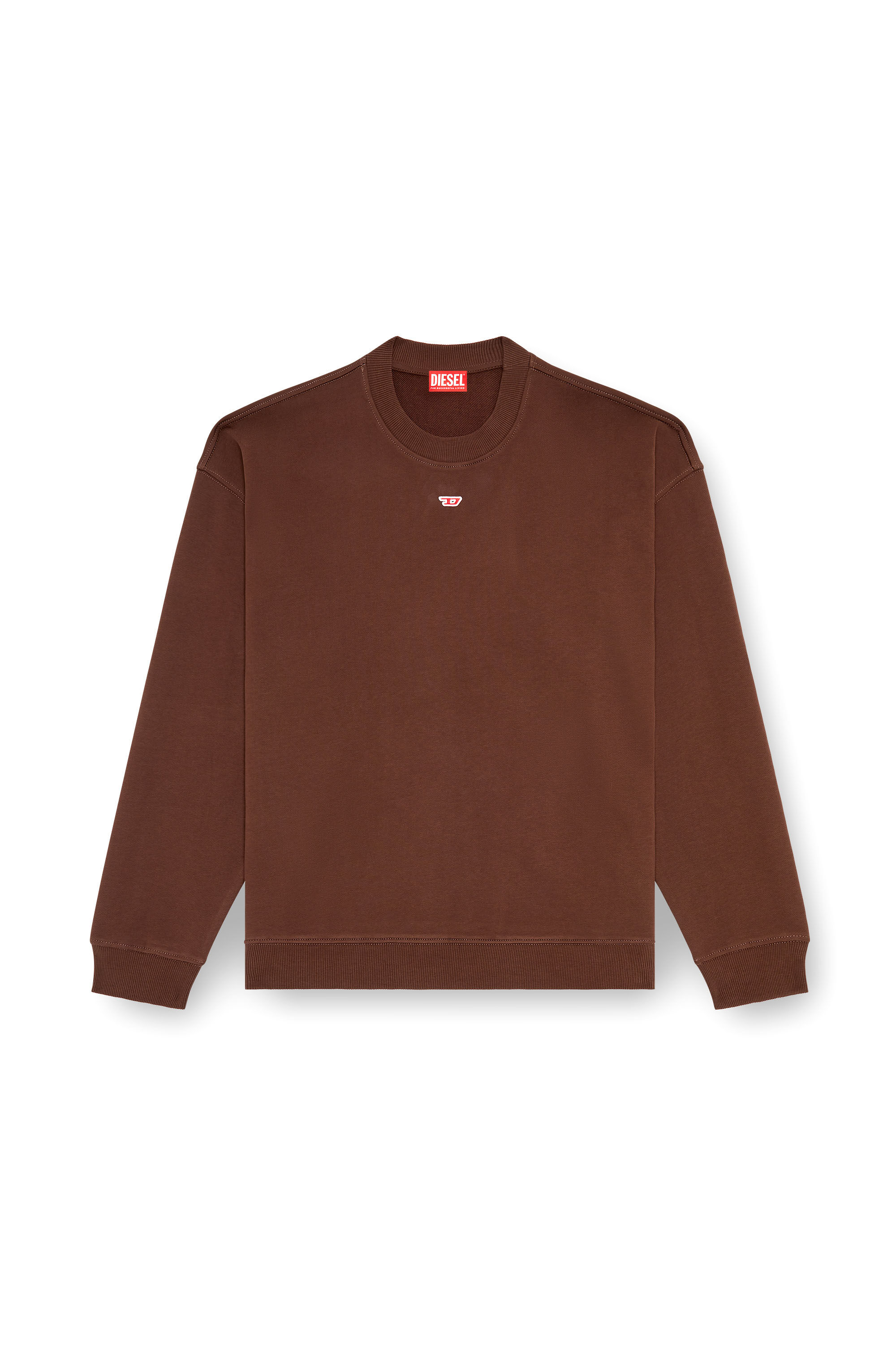 Diesel - S-BOXT-D, Man Sweatshirt with D logo patch in Brown - Image 2