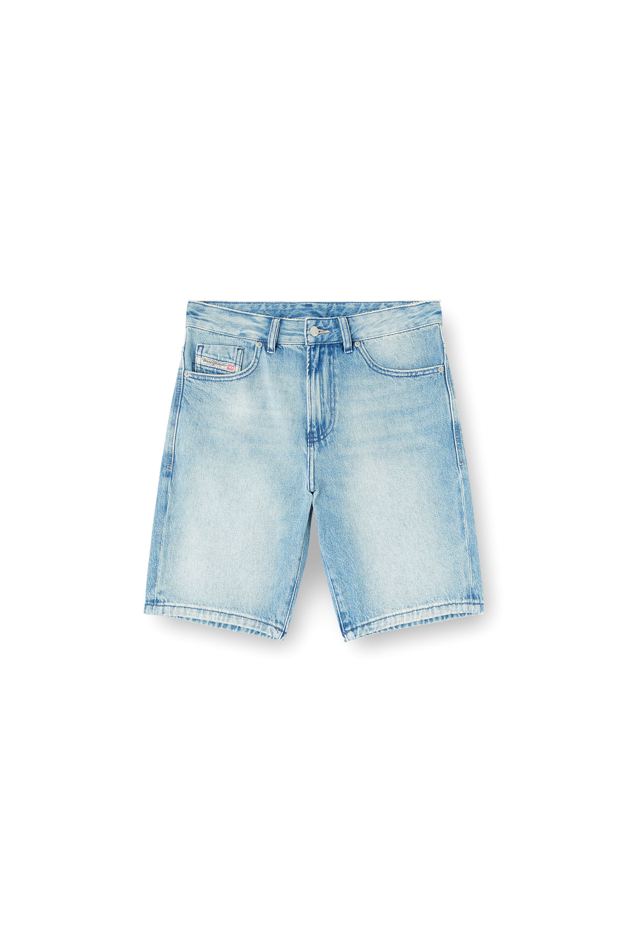 Diesel - D-FIN, Man's Slim denim shorts with organic cotton in Light Blue - 2
