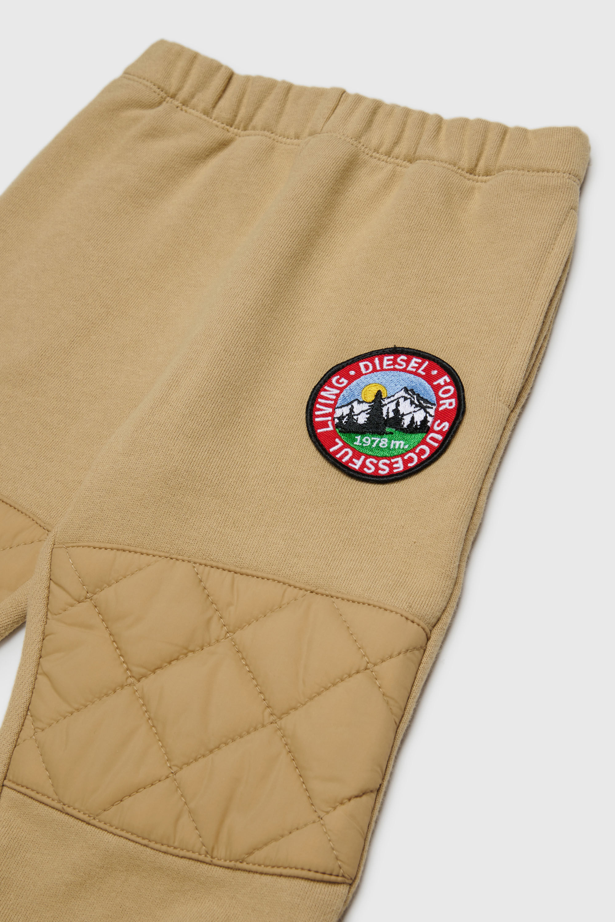 Diesel - PMONTB, Unisex's Sweatpants with quilted knee panels in Brown - 3