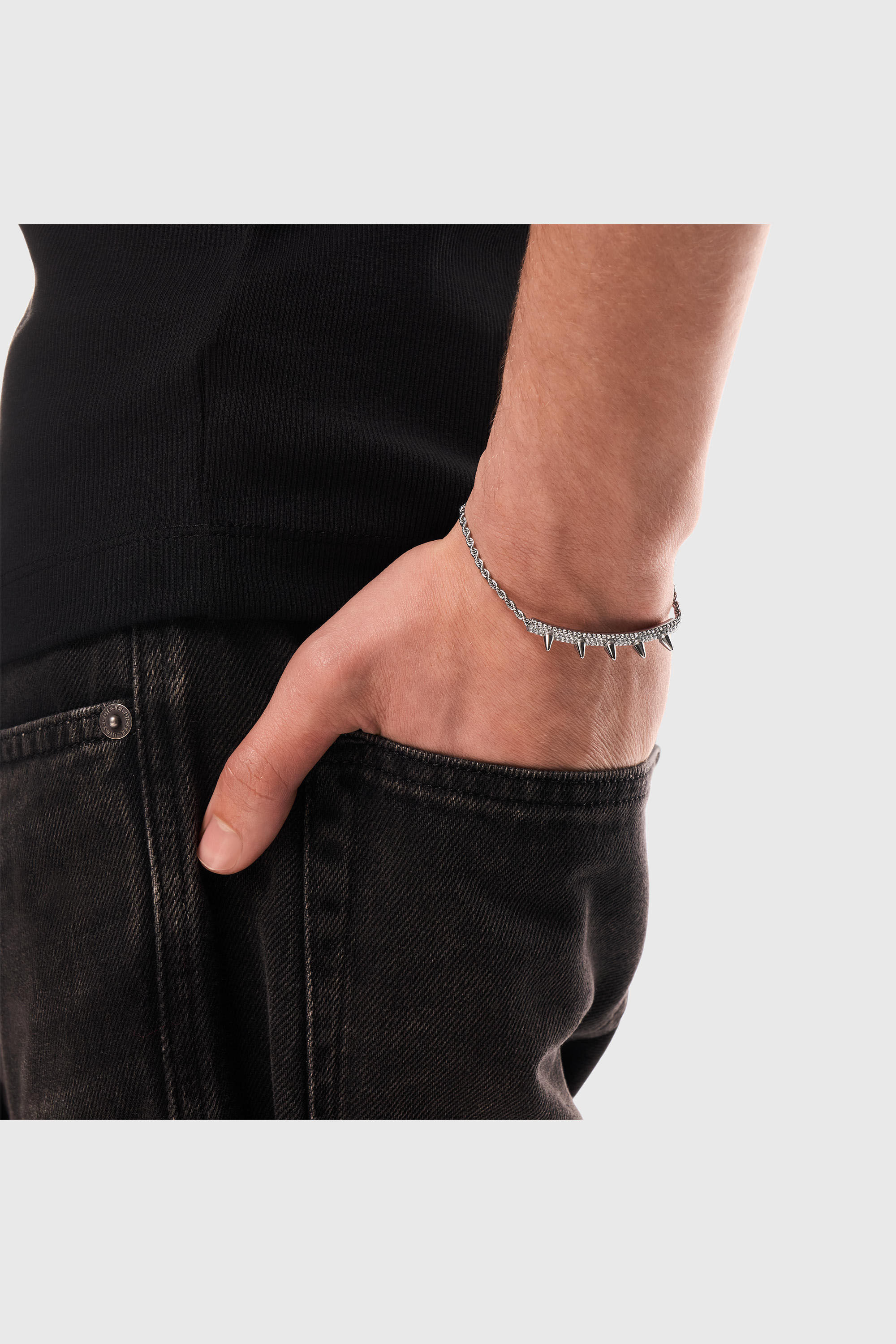 Diesel - DX1725040, Unisex's Stainless Steel ID Bracelet in Silver - 6