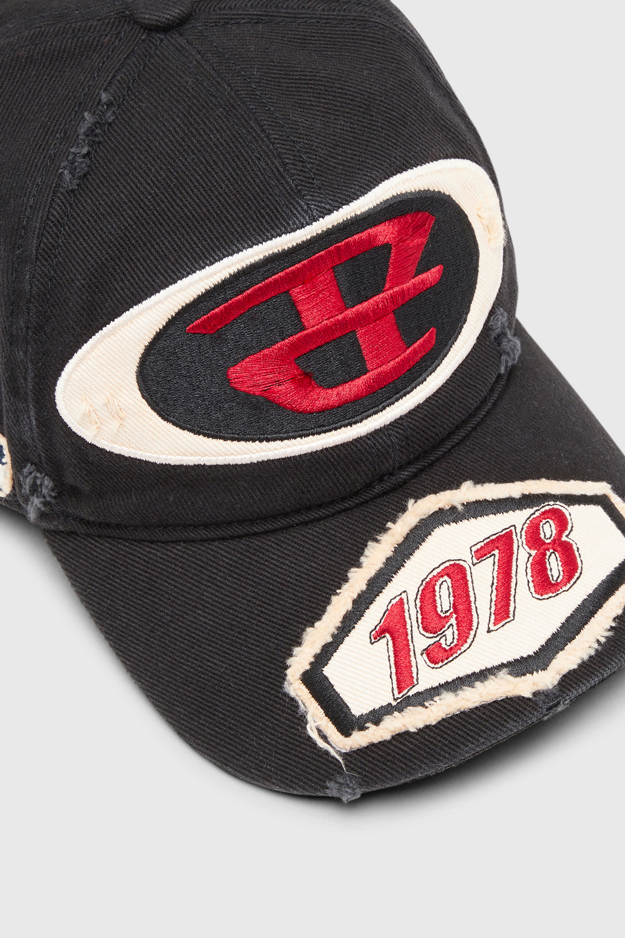 Diesel - C-BRAFF, Unisex's Baseball cap with embroidered patches in Black - 3