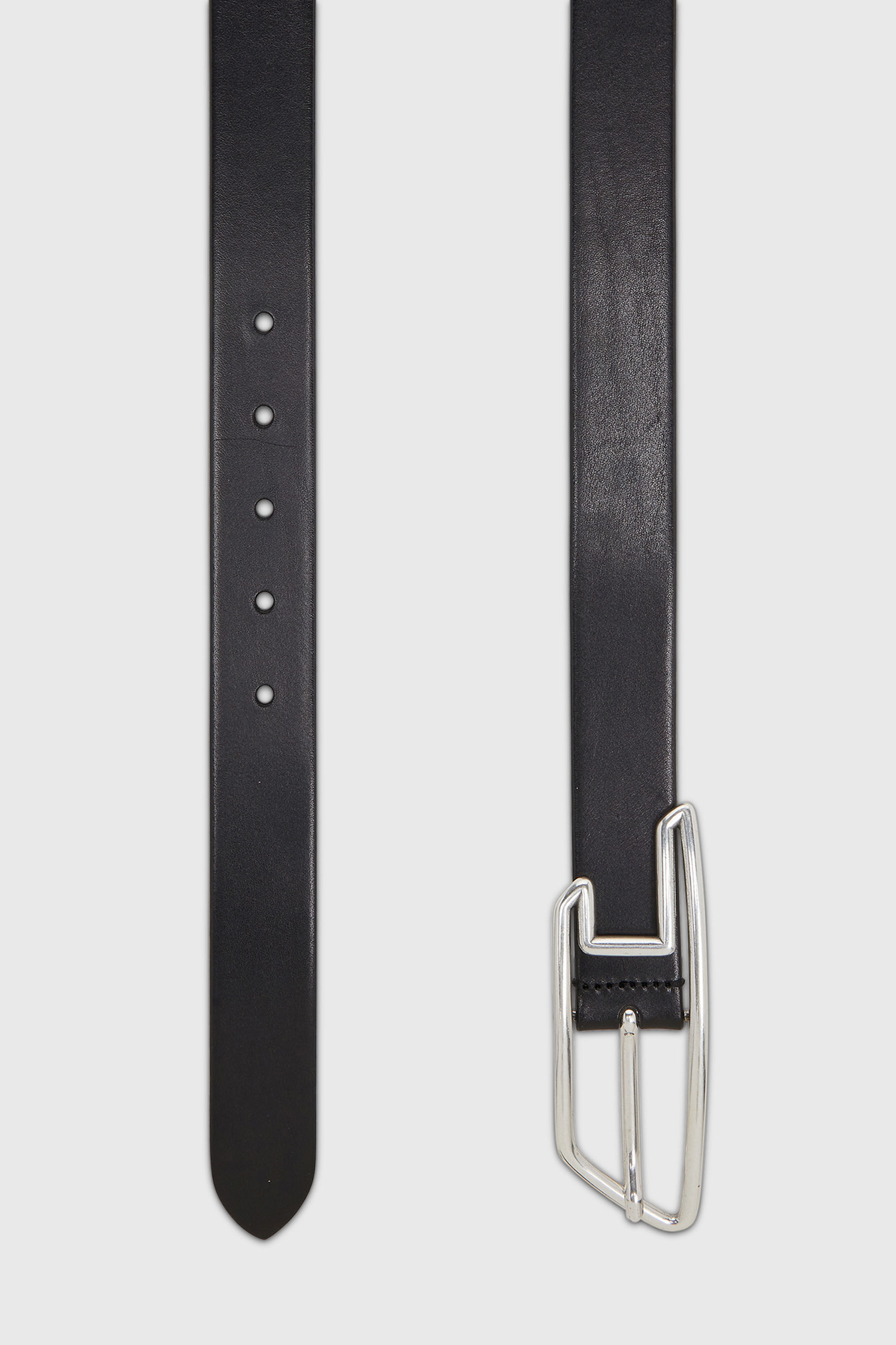 Diesel - B-D LINE 30, Unisex's 3cm leather belt with D-logo buckle in Black - 3