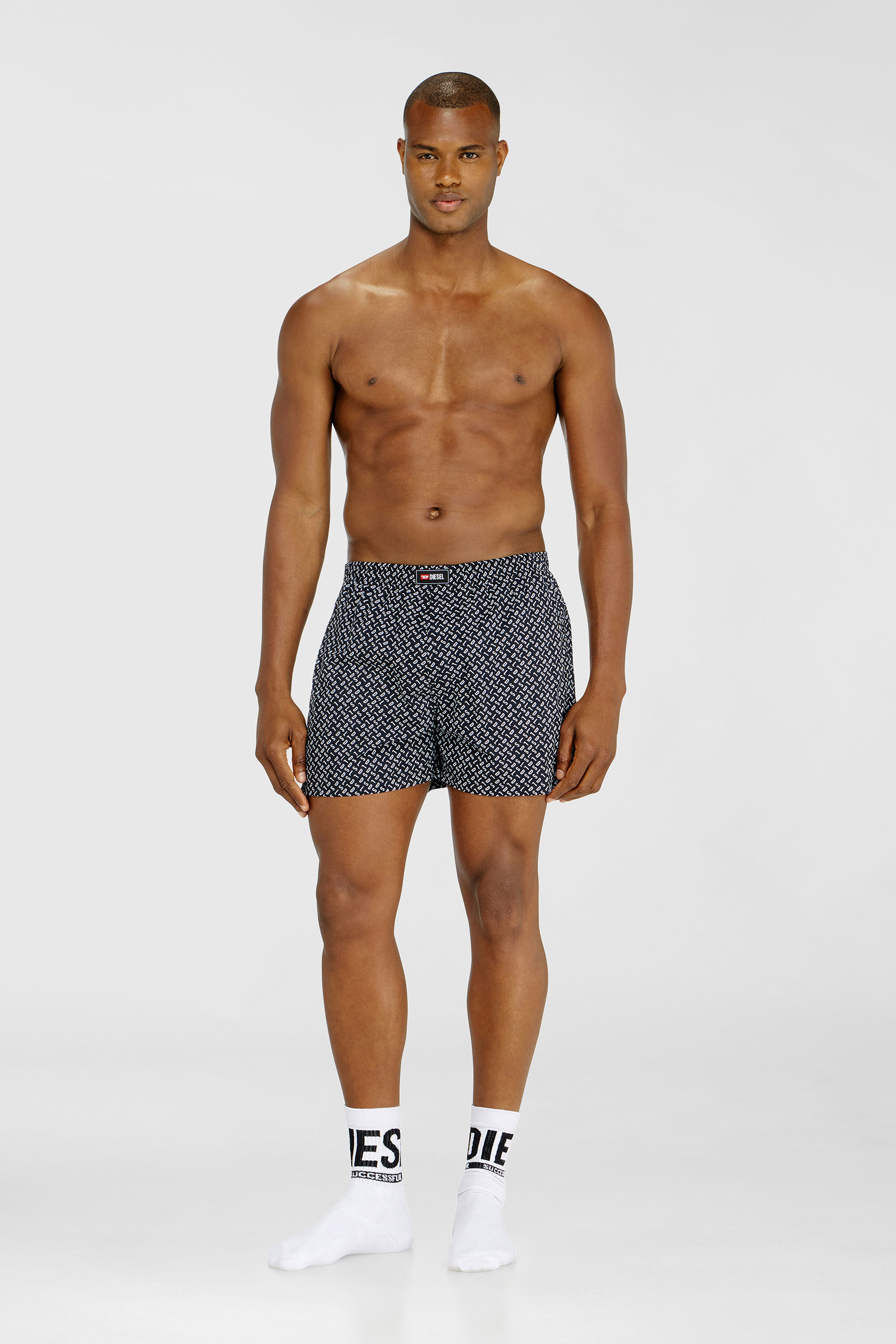 Diesel - RYAN-D-CORE-3PACK, Man's Three-pack cotton boxers solid and all-over DSL print in Multicolor - 1