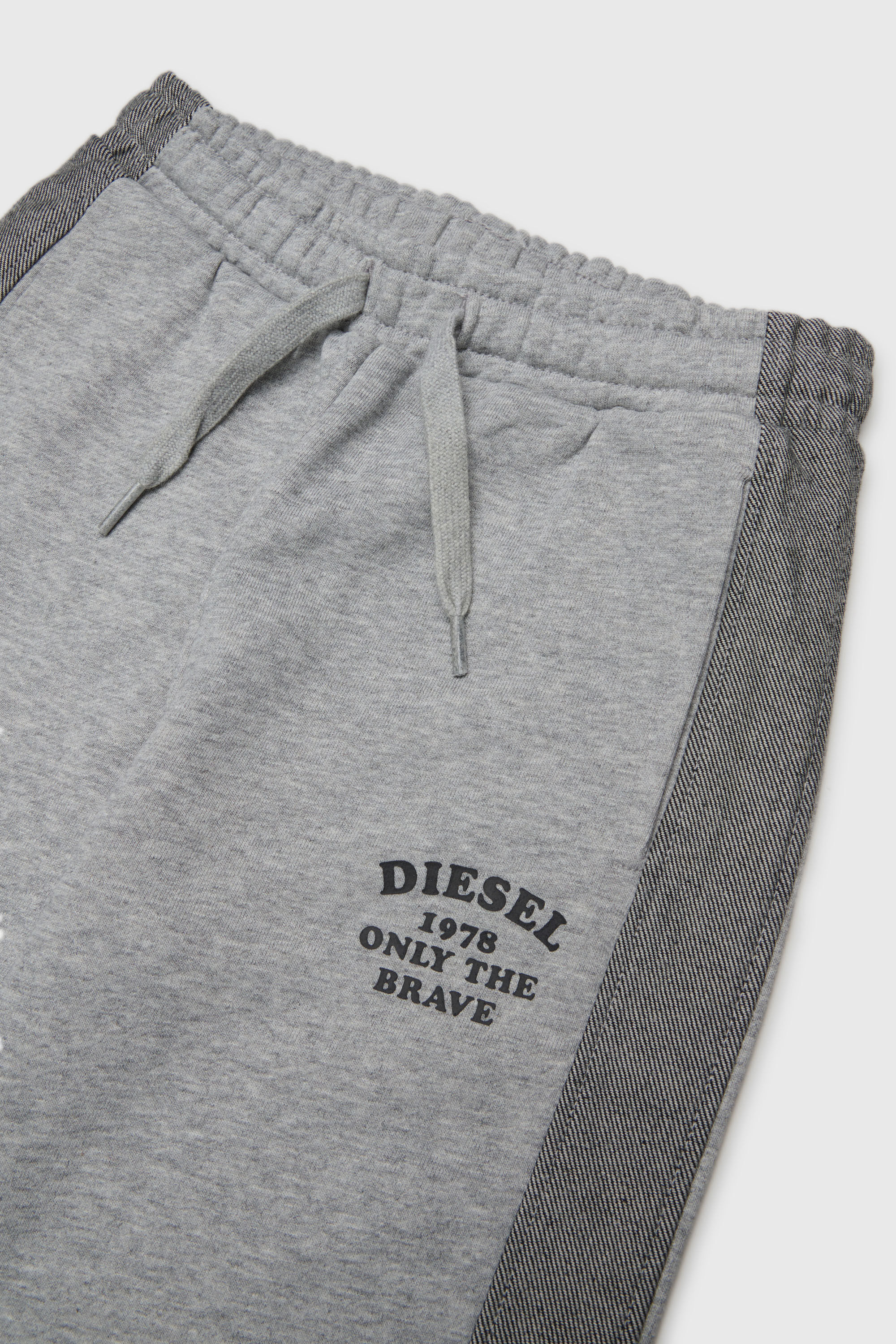 Diesel - PTEAN, Man's Sweatpants with denim side bands in Grey - 3