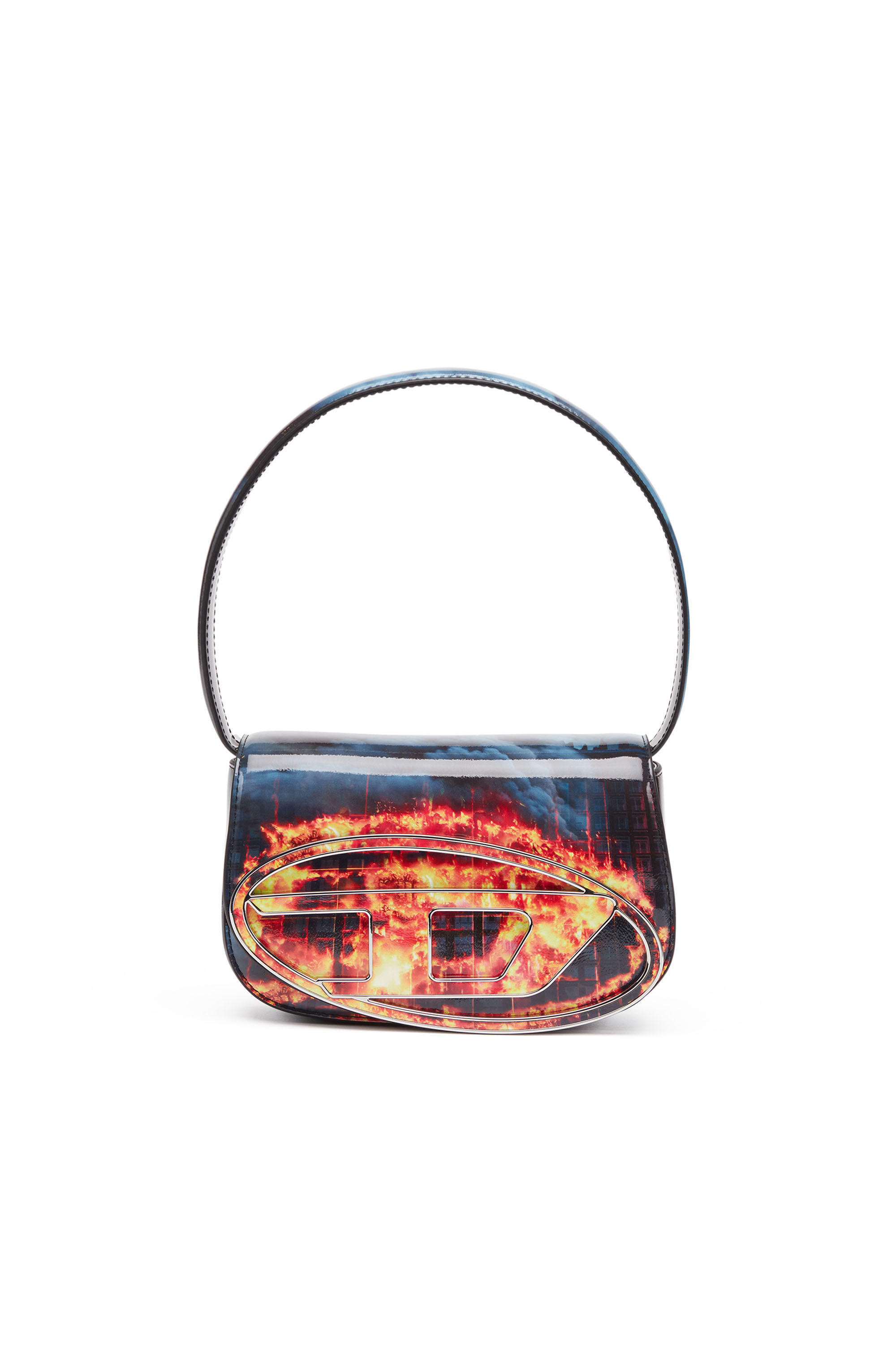 Diesel - 1DR, Woman 1DR-Iconic shoulder bag with fire print in Multicolor - Image 1