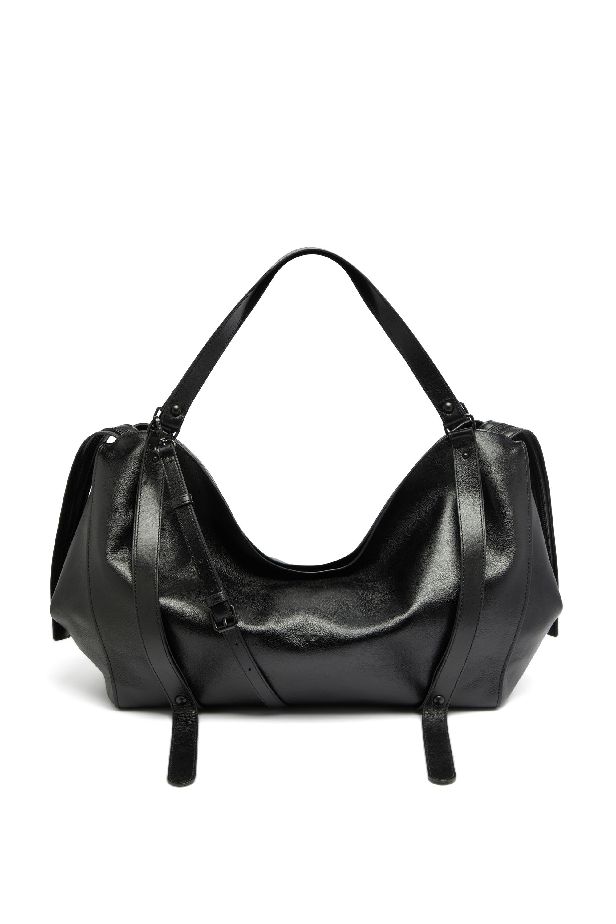 Diesel - D-ONE DUFFLE 48H, Unisex's D-One-Duffle bag in leather in Black - 2