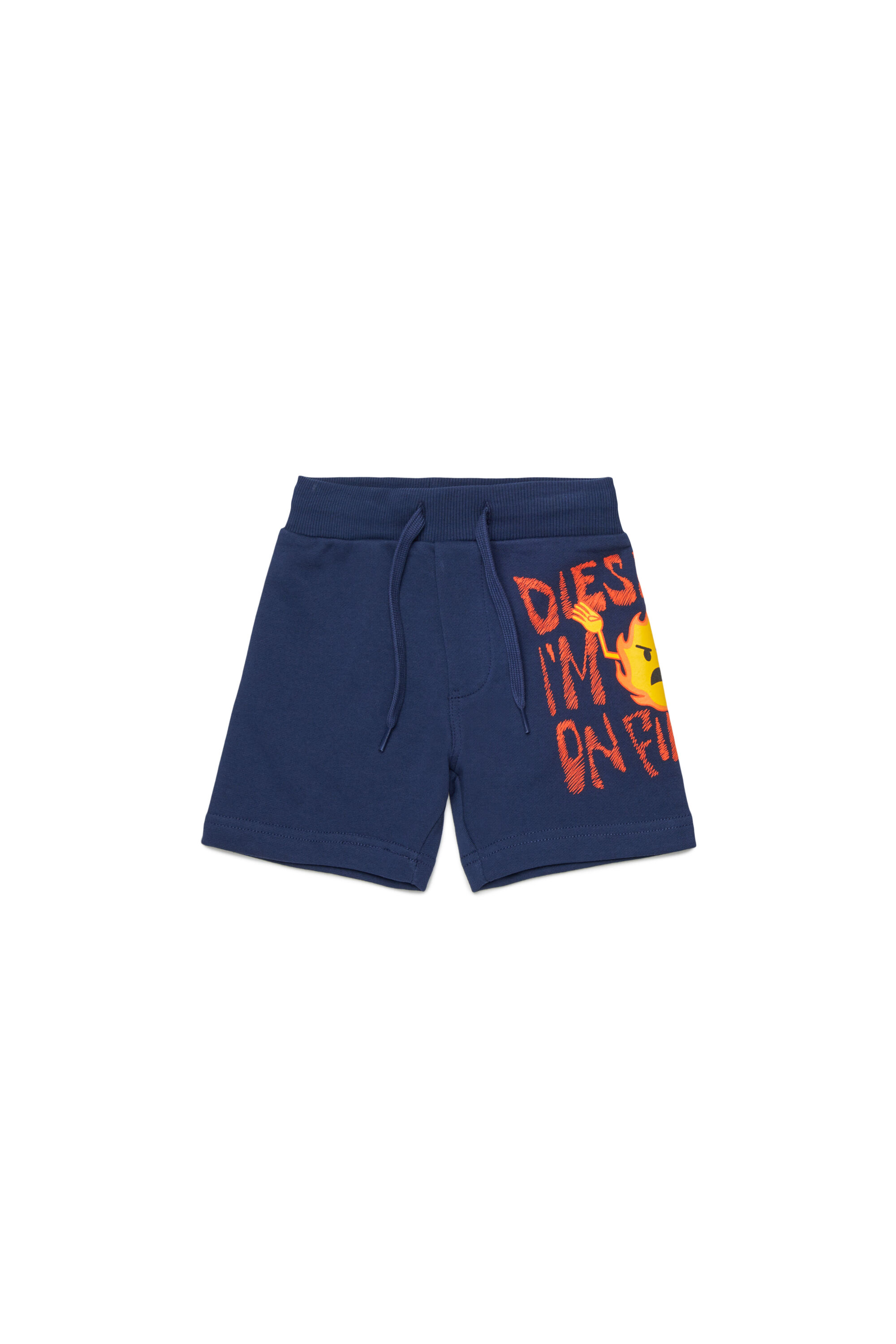 Diesel - PENDB, Man's Sweat shorts with fire print in Blue - 1
