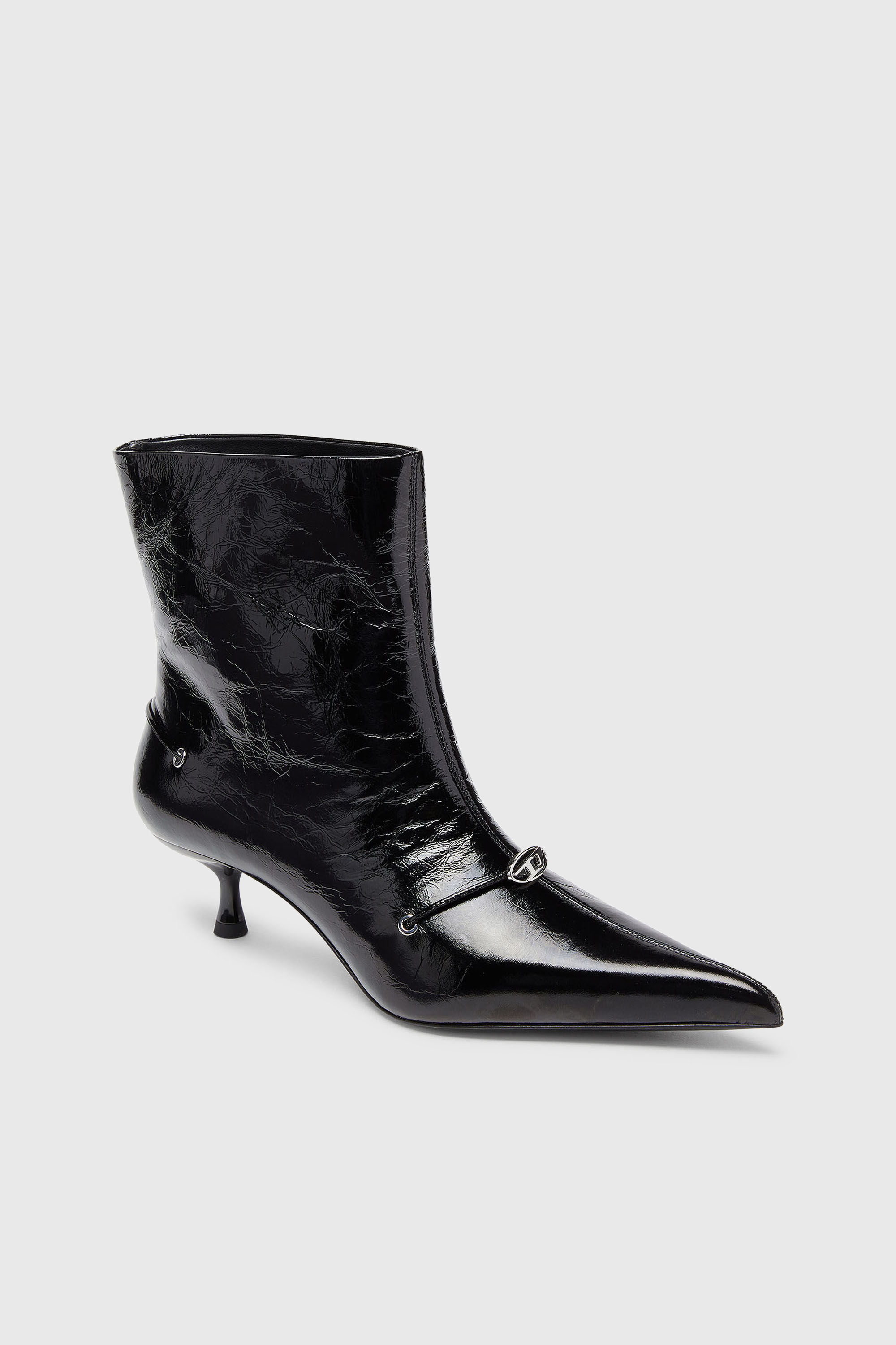 Diesel - D-JEWELS  40 TUBE, Woman's D-Jewels - Ankle boots in naplak leather in Black - 4