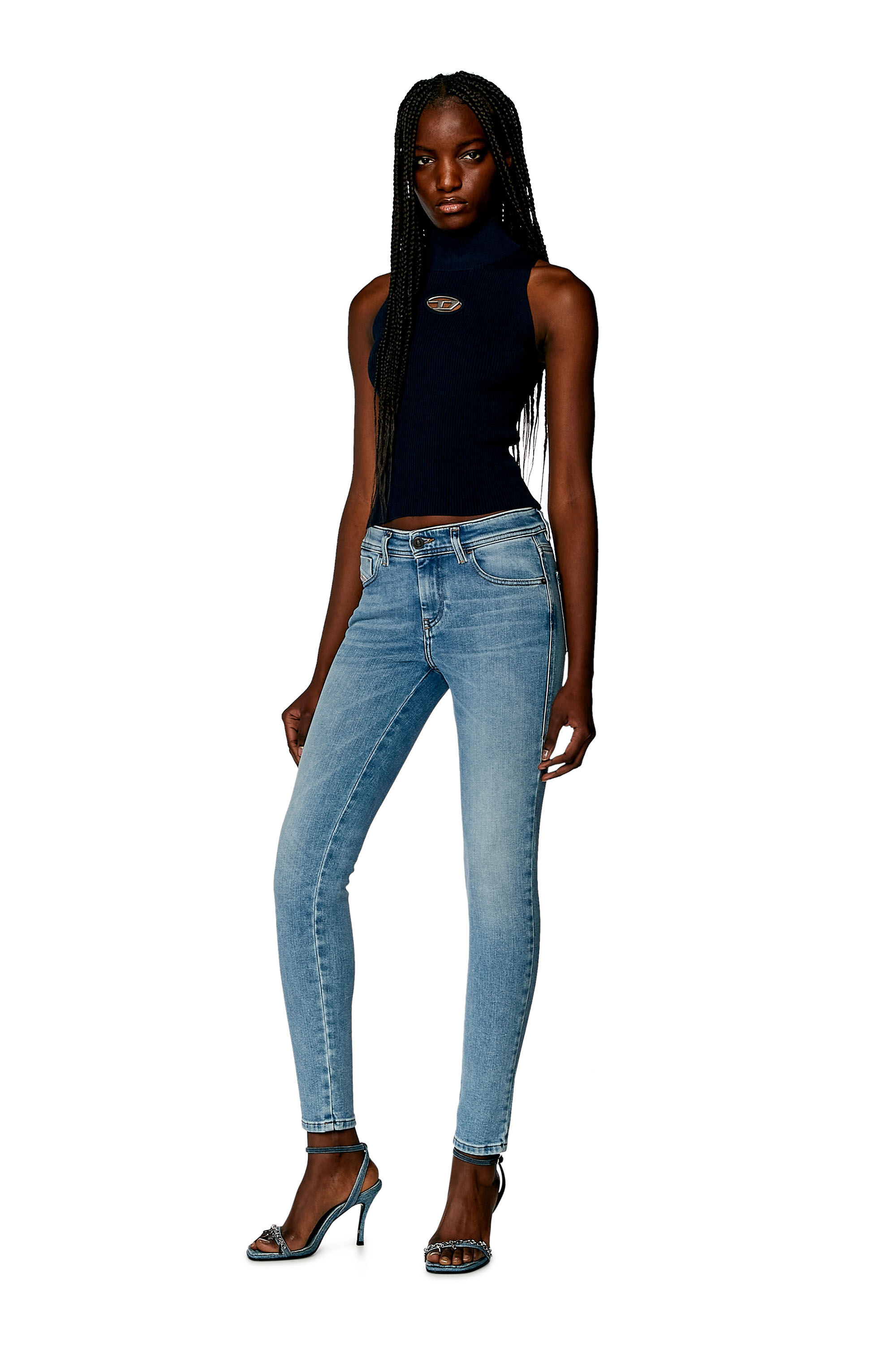 Women s Skinny Jeans Light Blue Diesel 2017 Slandy