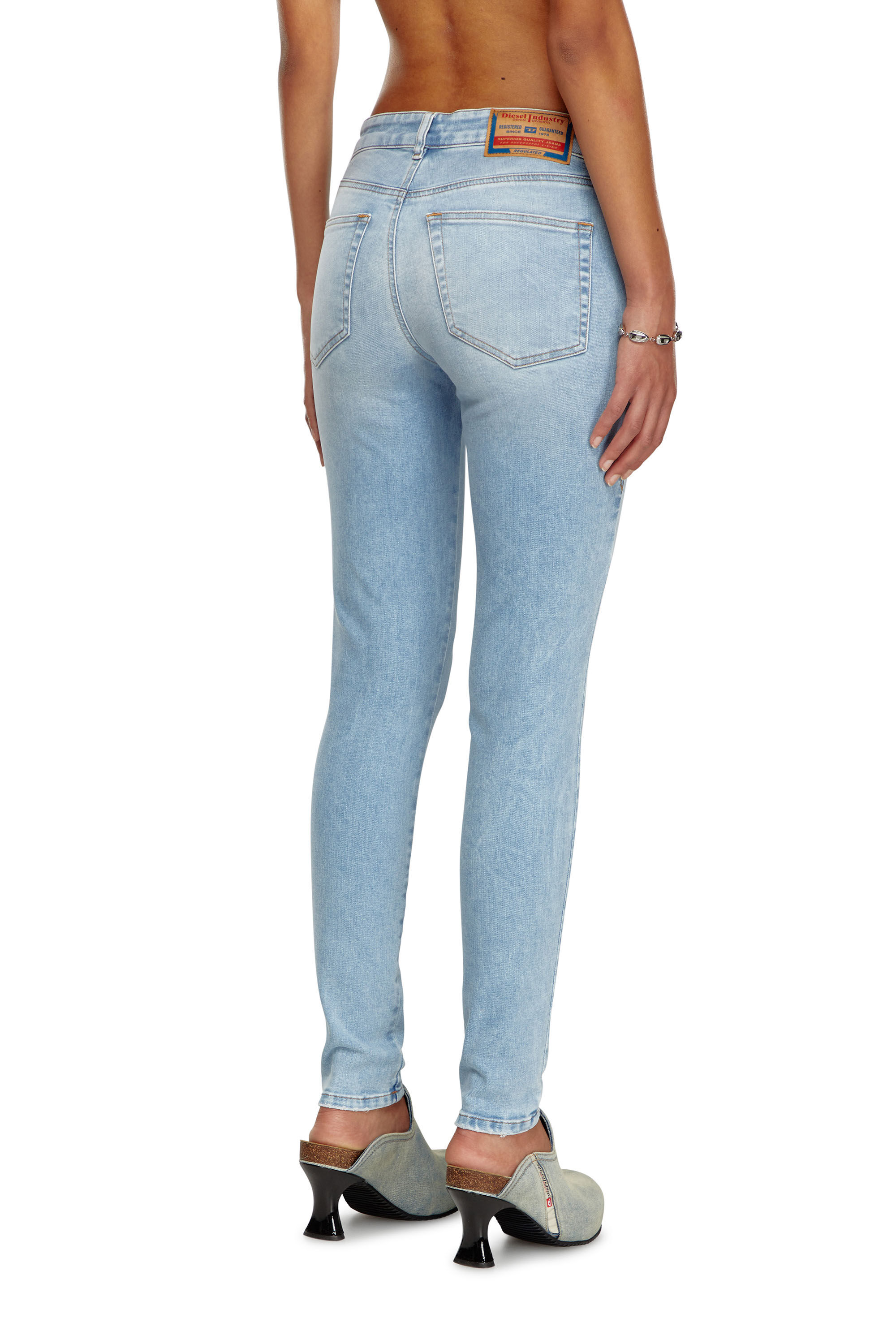Diesel - Woman Super skinny Jeans 2017 Slandy 09J13, Light Blue - Image 4