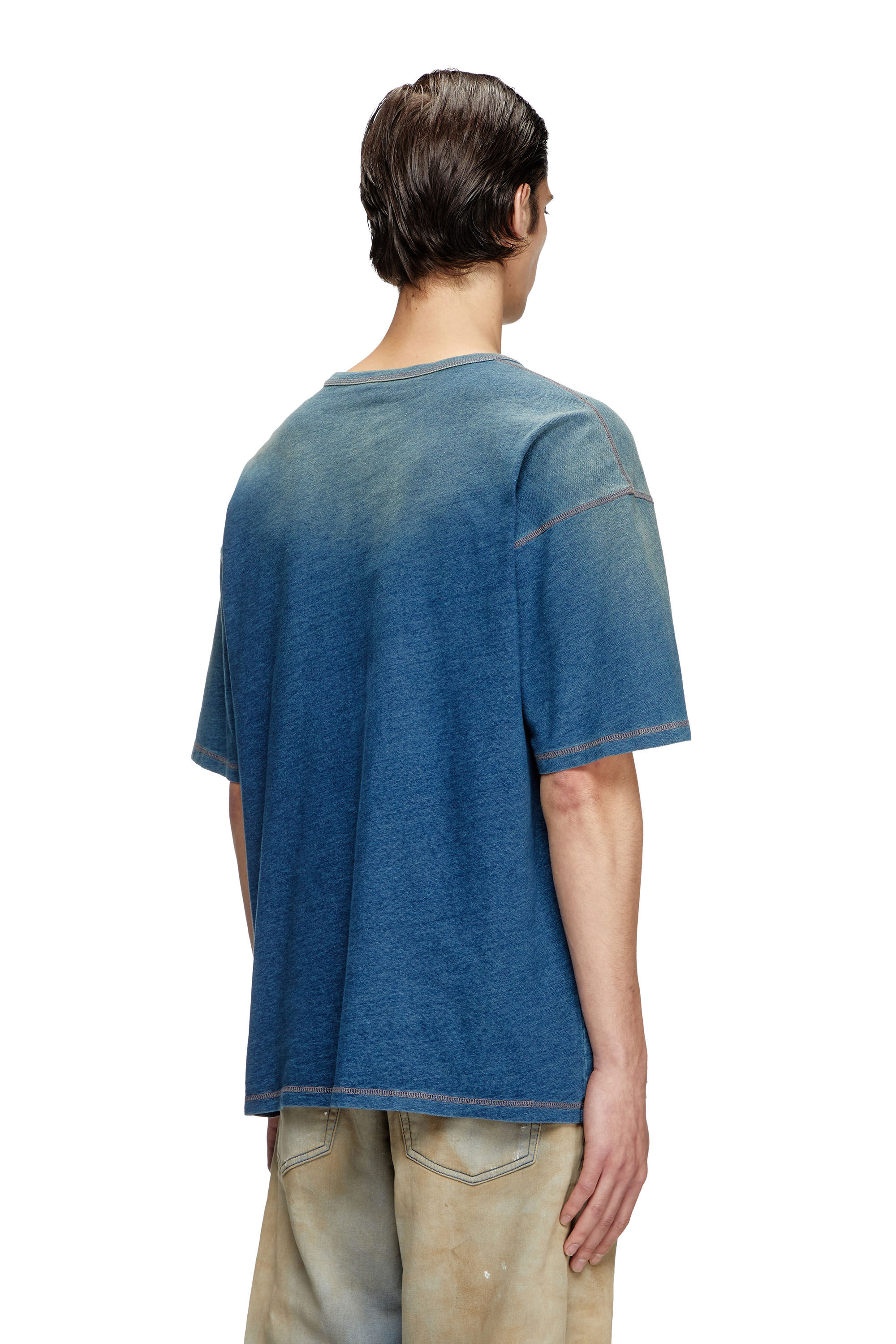 ★DIESEL★ T-Box R11 T-Shirt Blue A161860GIAU01 A161860GIAU0 Men's T-shirt with sprayed treatment | Blue | Diesel