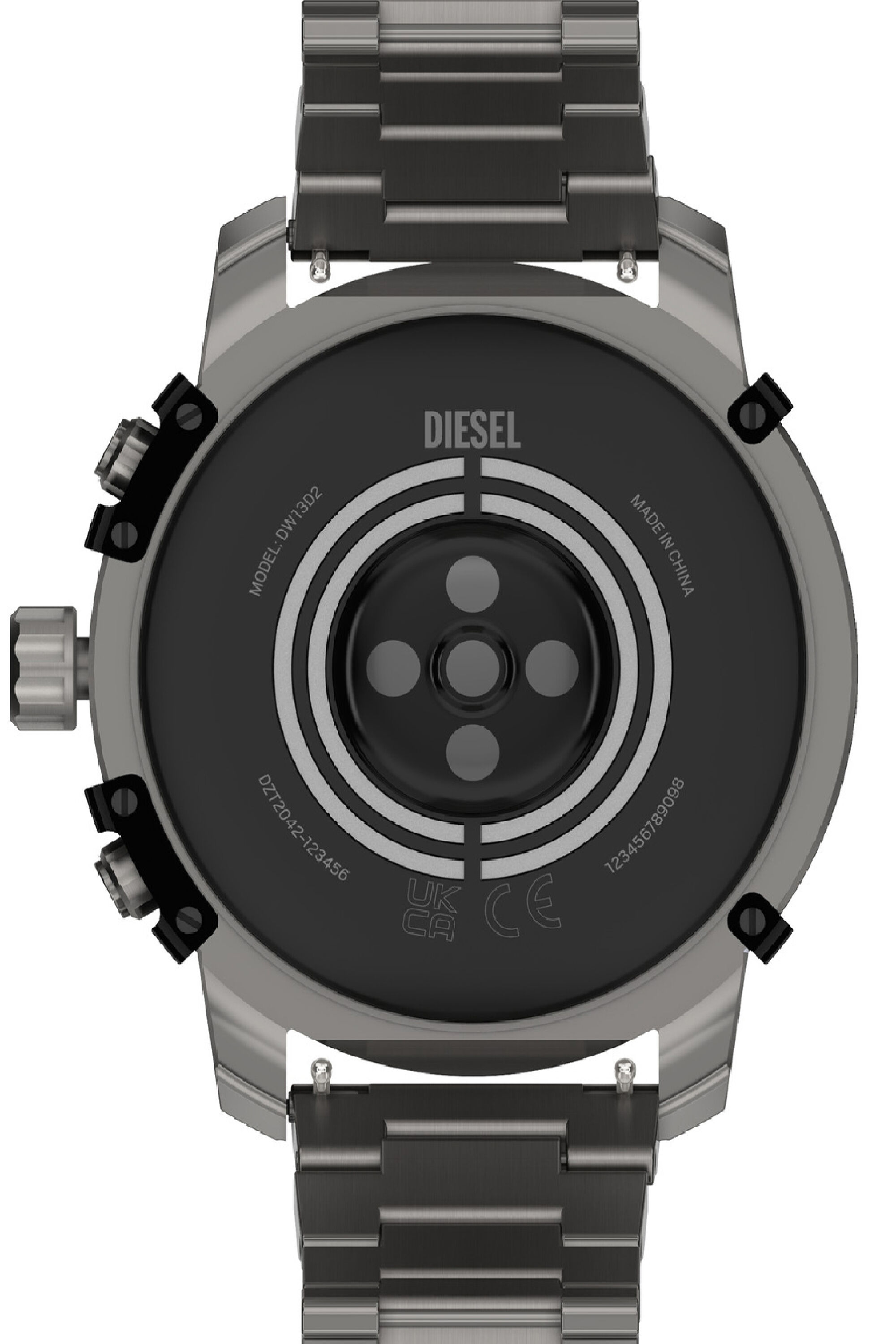 Diesel - DZT2042V, Man's Griffed stainless steel smartwatch in Dark grey - 4