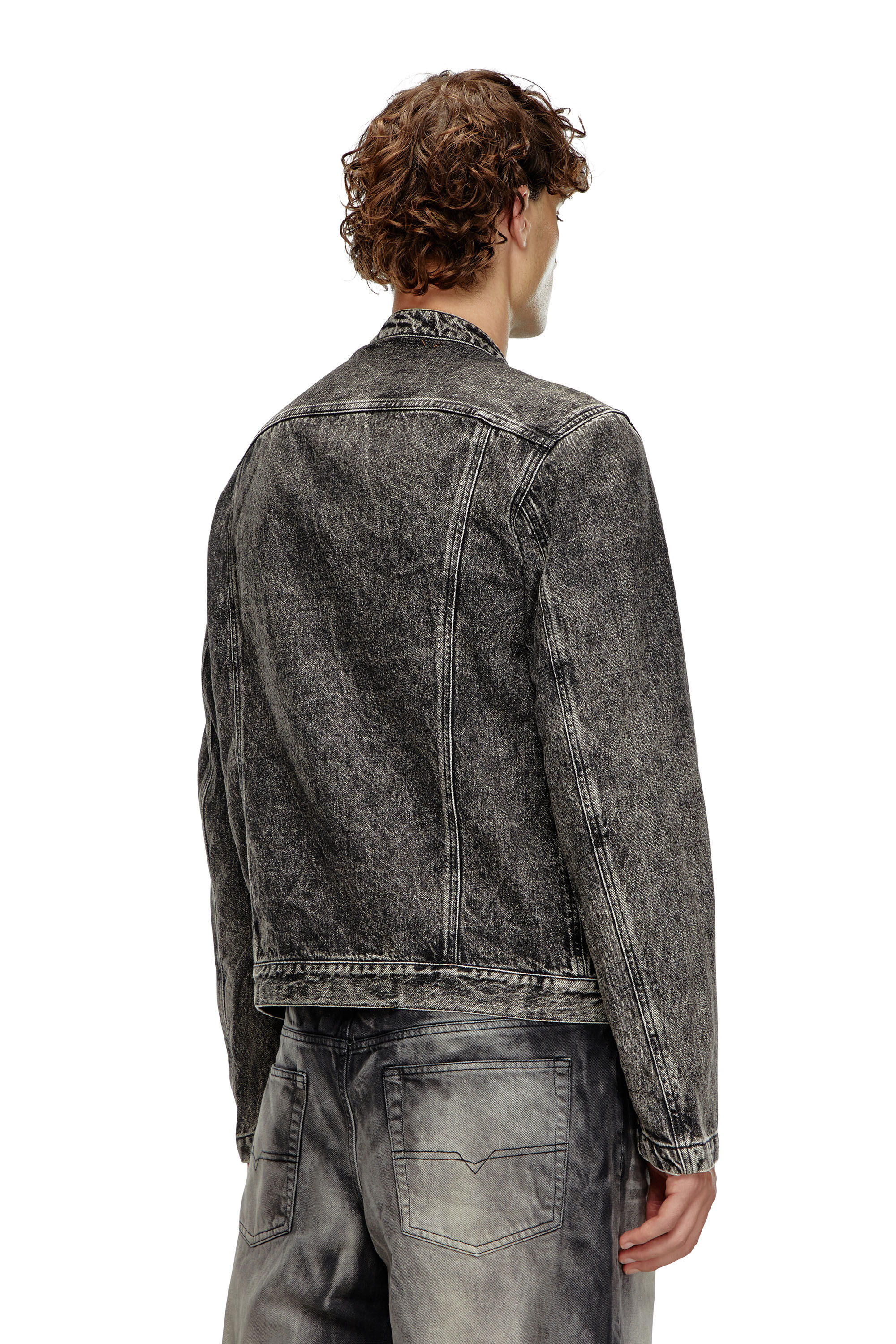 Mens denim moto jacket top