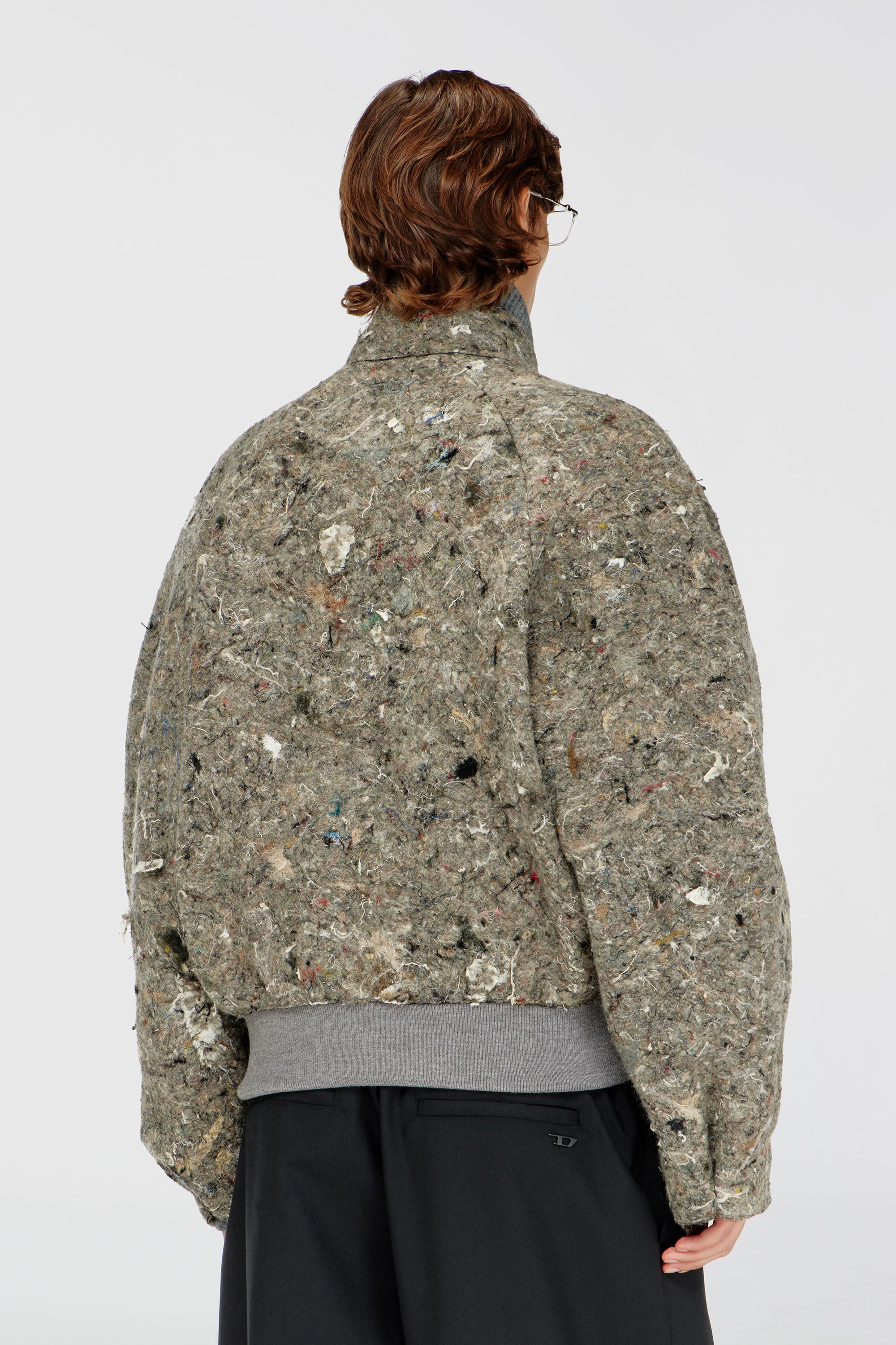 Diesel - J-DISTEM, Man's Upcycled felted jacket in Grey - 4