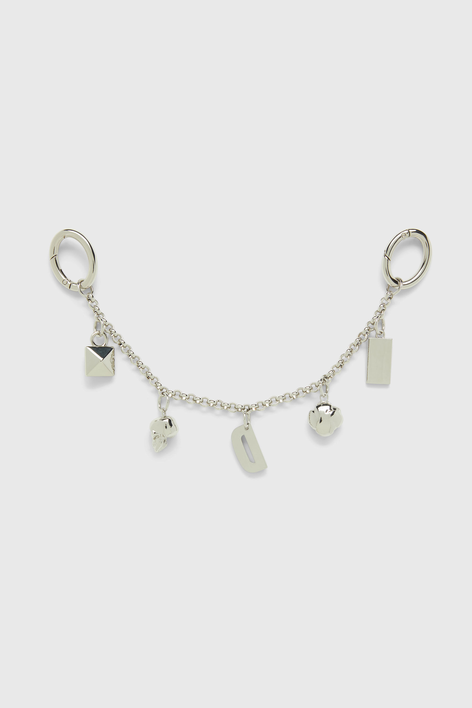 Diesel - CHAIN-D II S, Woman's Metal chain charm with iconic pendants in Silver - 2