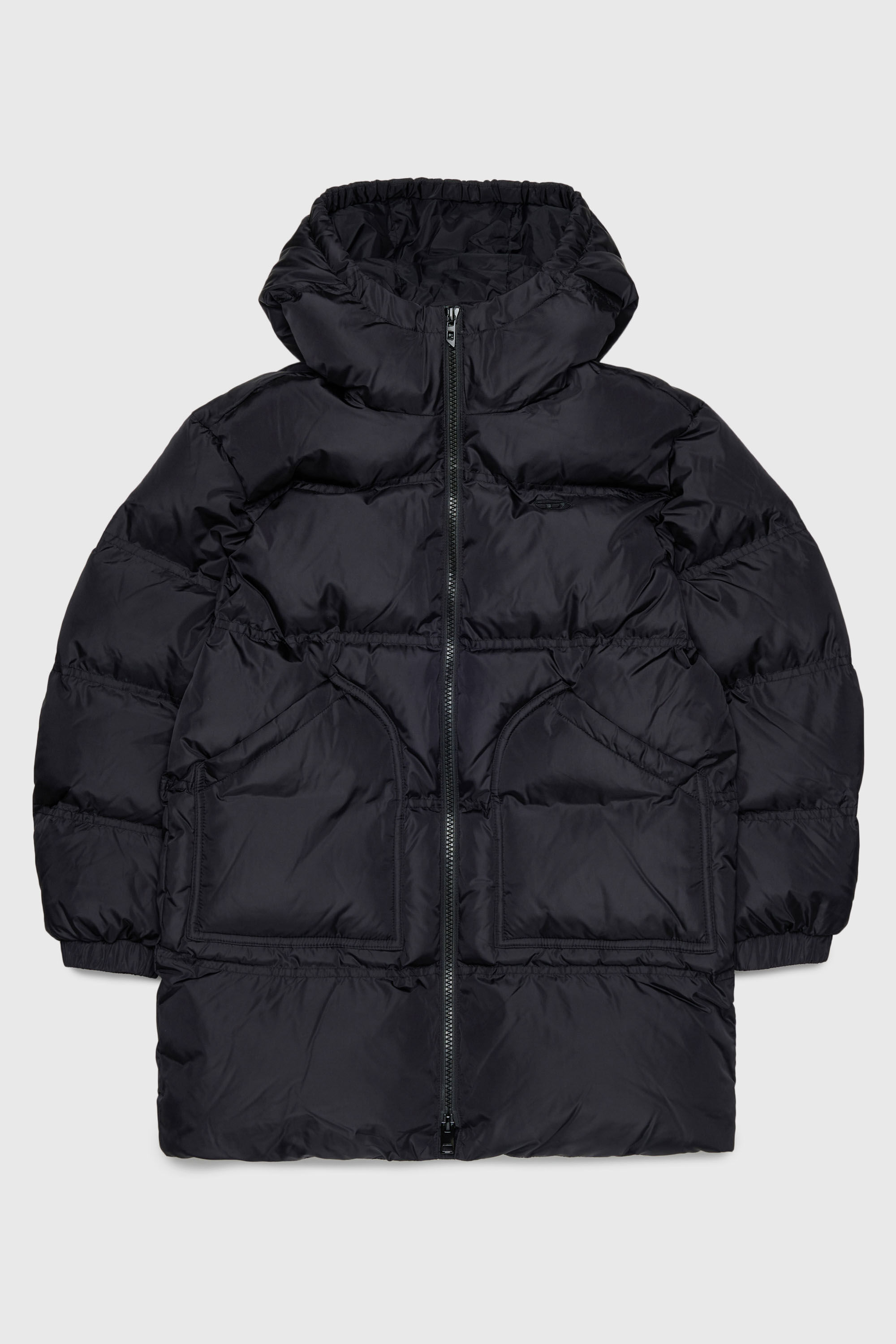 Diesel - JRIVONLONG, Unisex's Puffer coat with oversized pockets in Black - 1