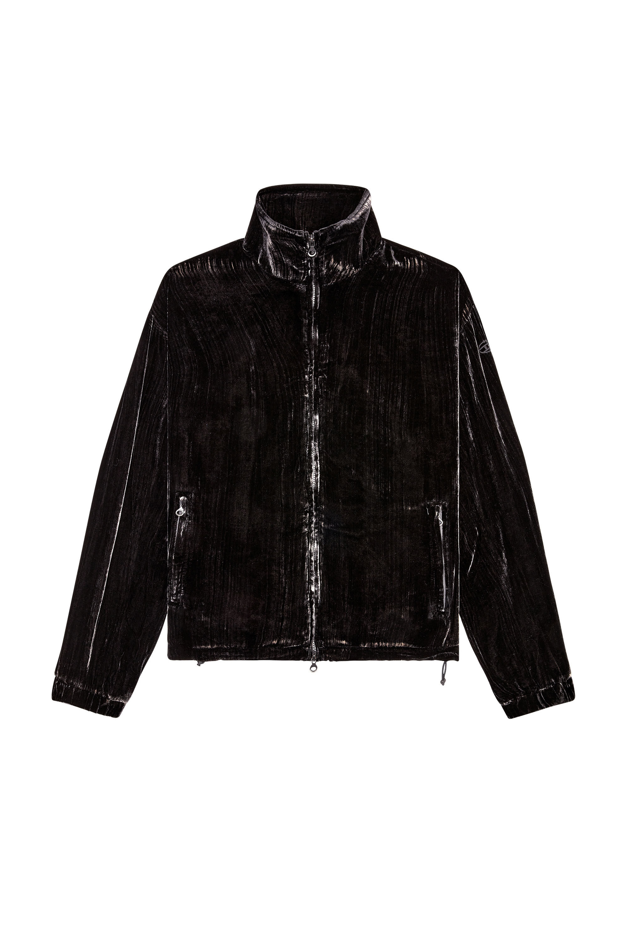 Men's Treated silk-blend velvet jacket | Black | Diesel