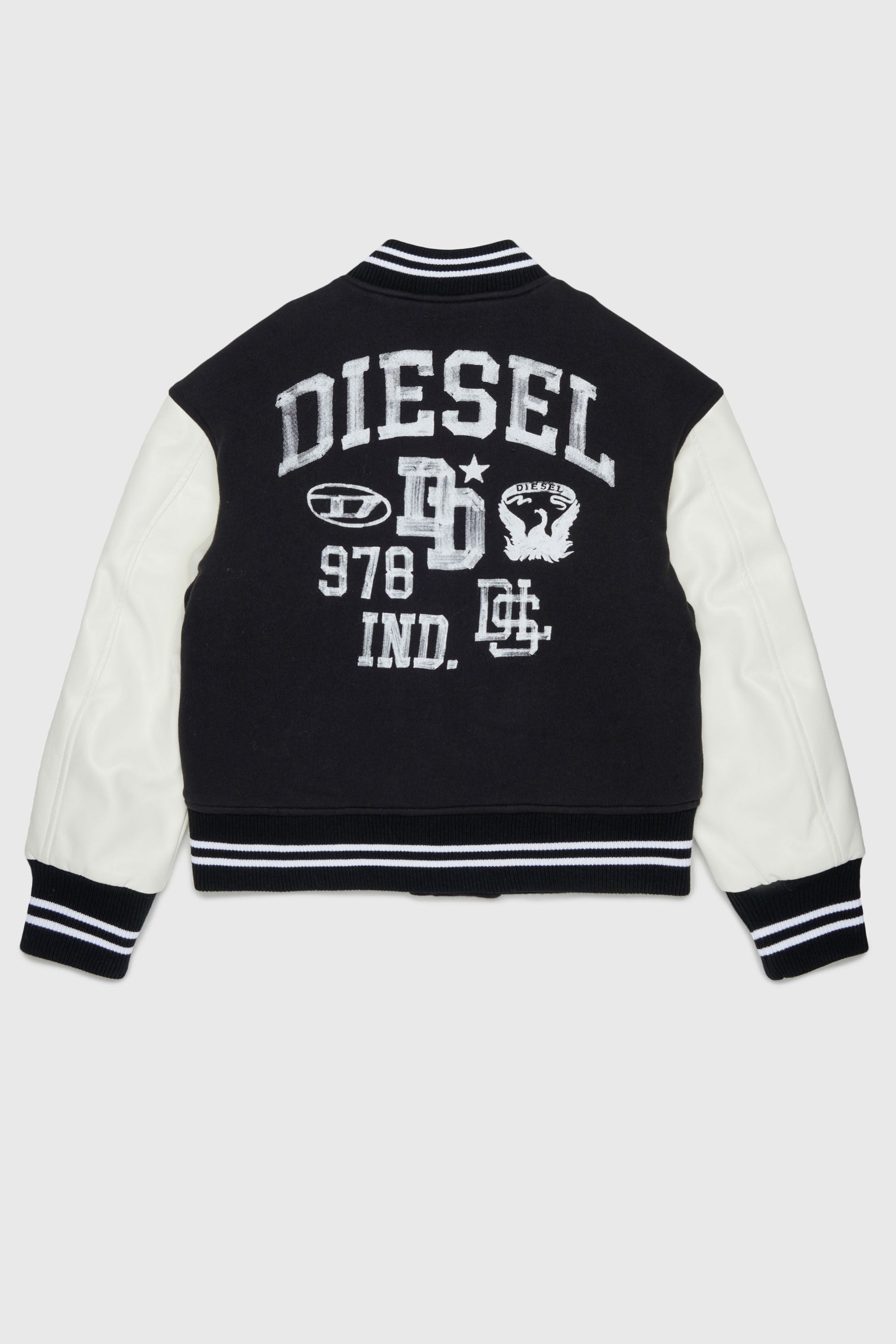 Diesel - JBAND, Man's Colour-block varsity jacket in Black - 2