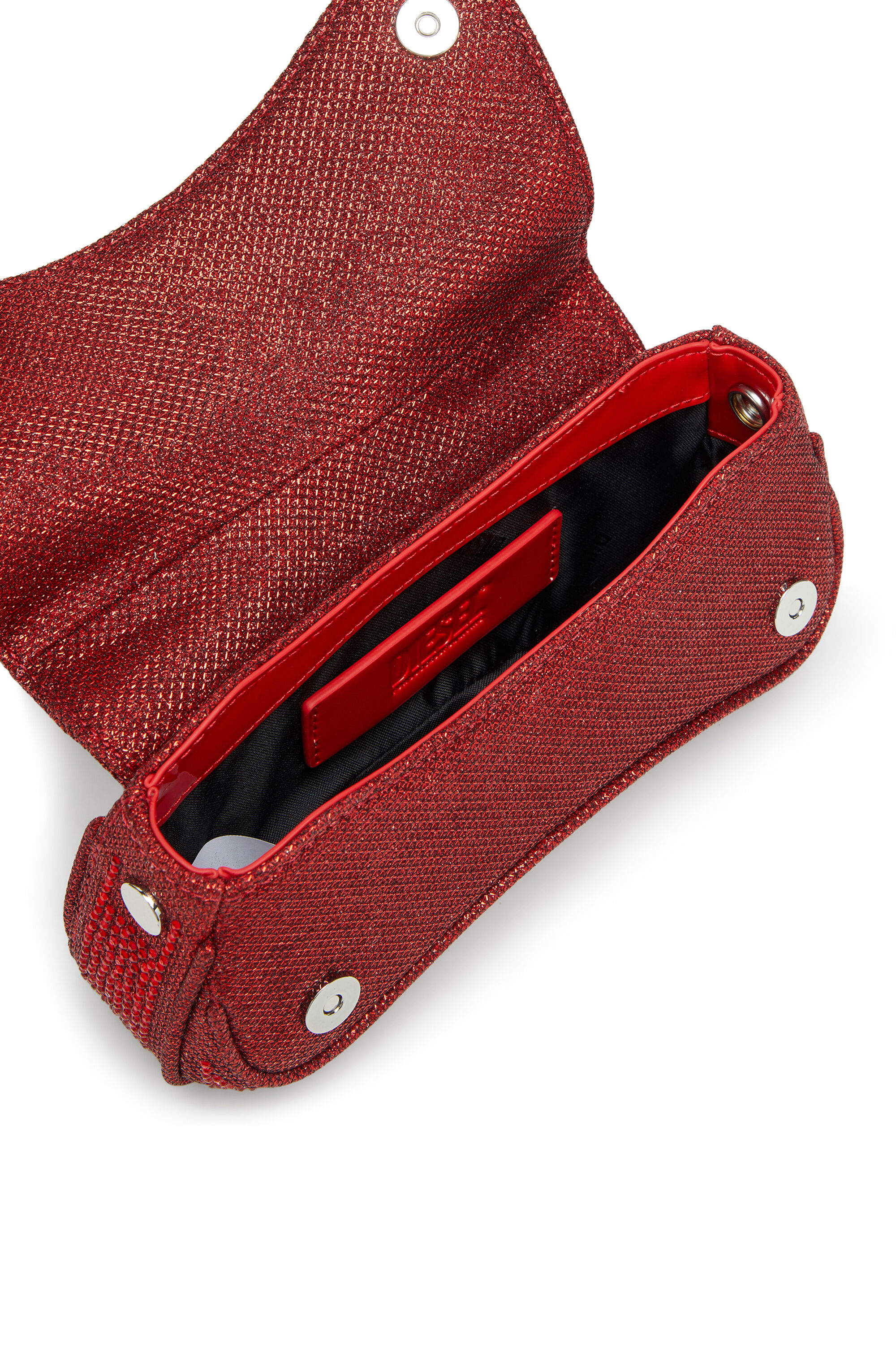 Diesel - PLAY CROSSBODY XS, Woman's Play-Small crossbody bag with crystal in Red - 3