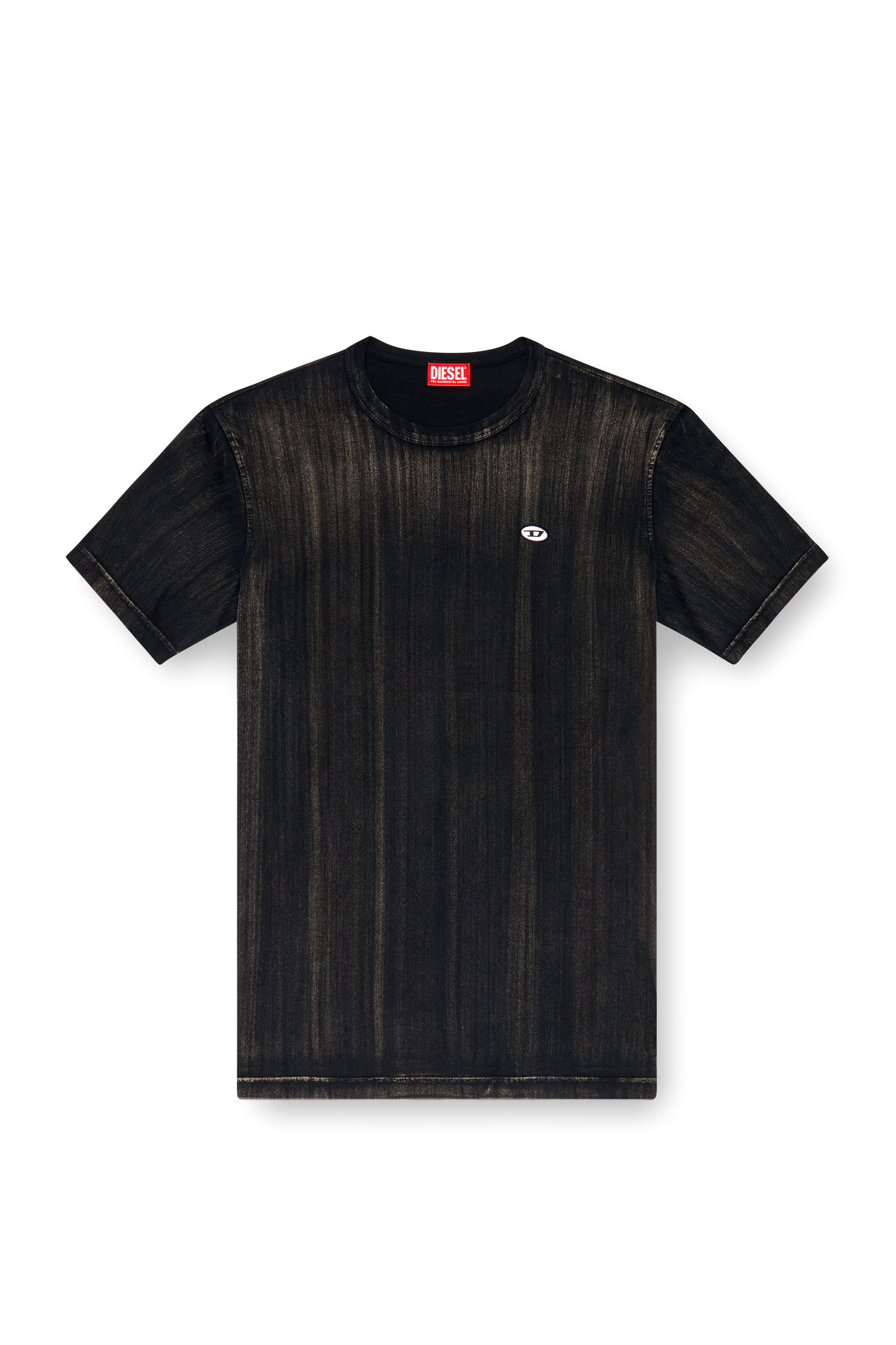 Diesel - T-ADJUST-K8, Man's T-shirt with brushstroke fading in Black - 2