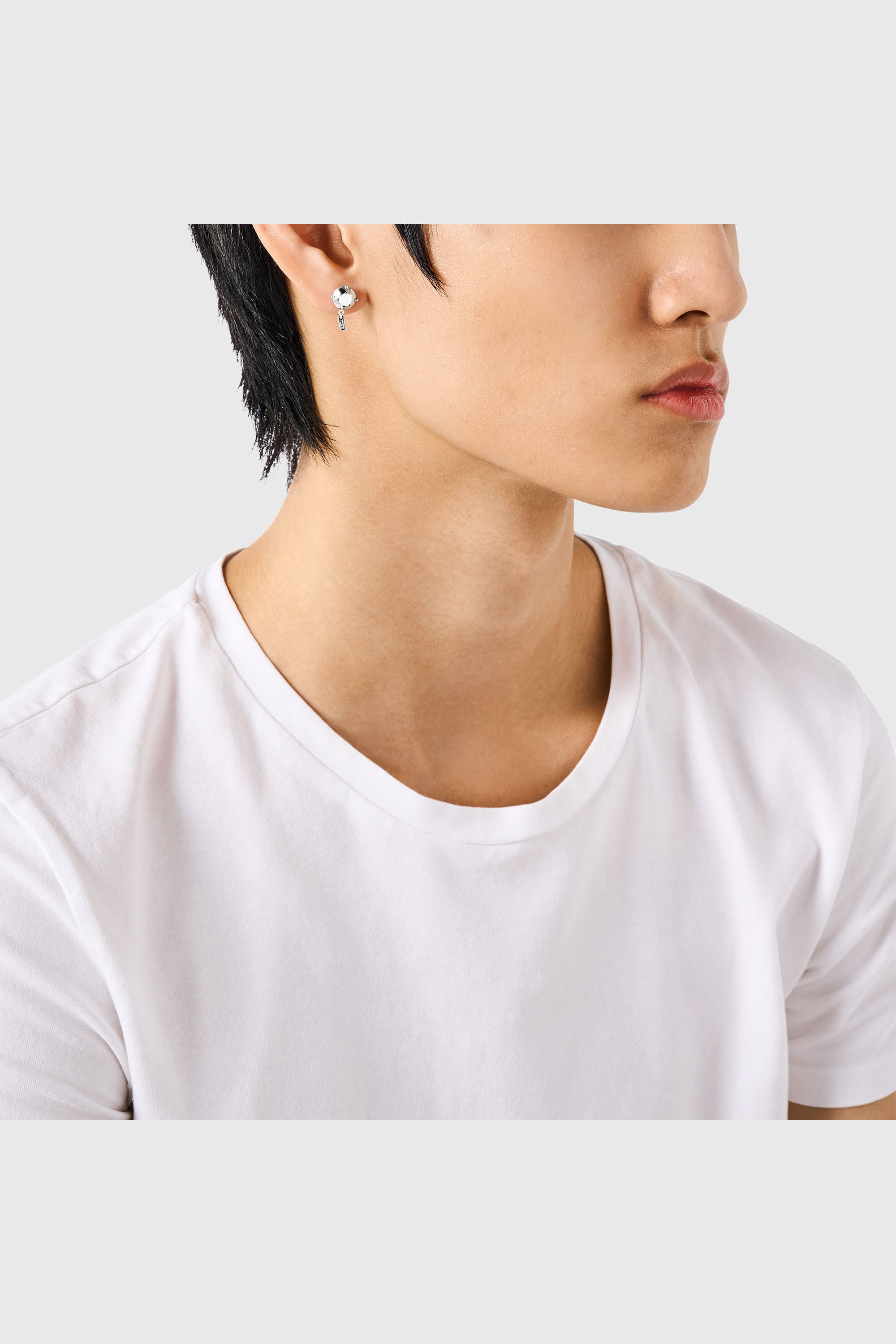 Diesel - DL1352040 STERLING SILVER JEWEL, Unisex's Diamond Cut Sterling Silver Stud Earring in Silver - 3