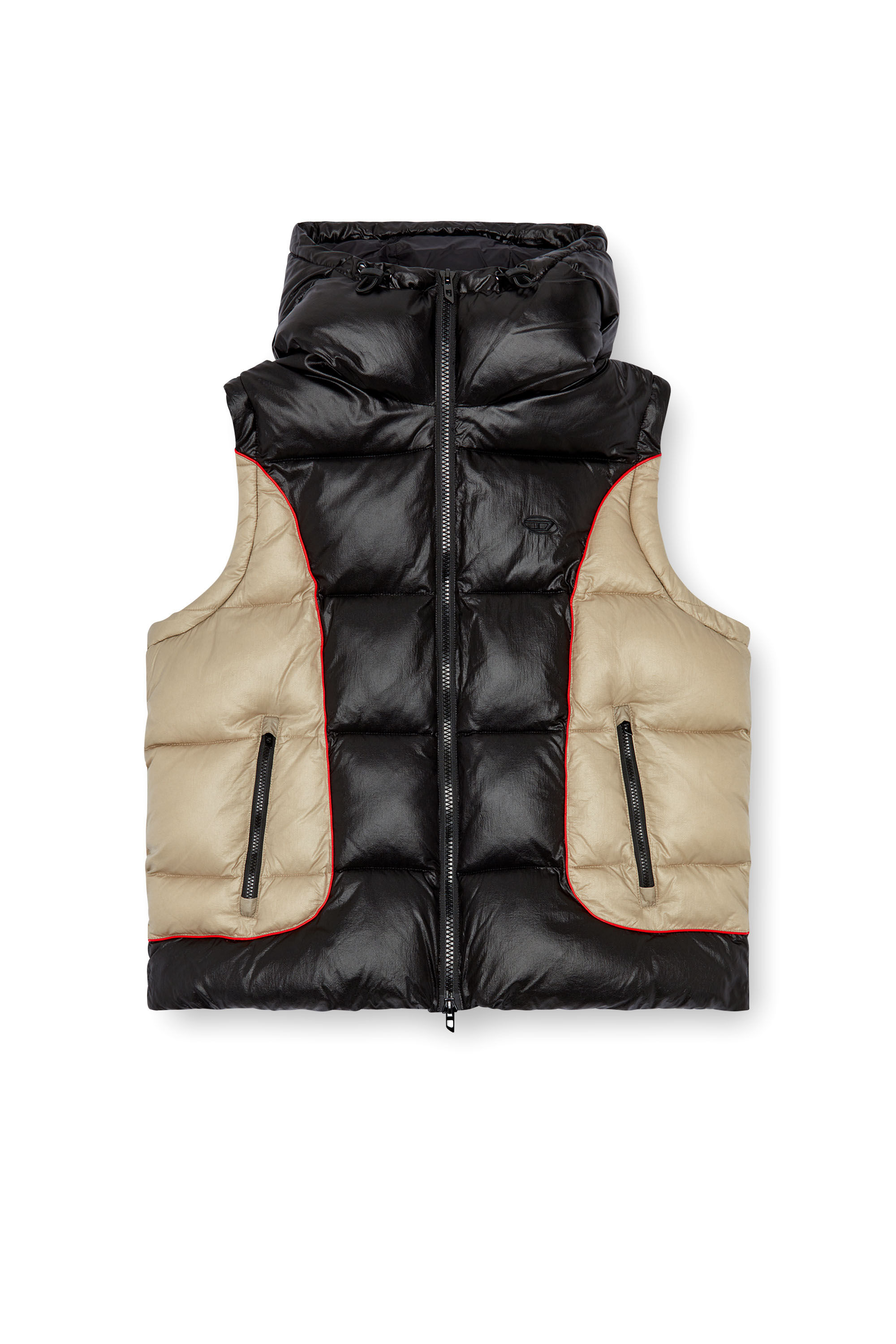 Men's Hooded puffer vest in shiny ripstop | Multicolor | Diesel