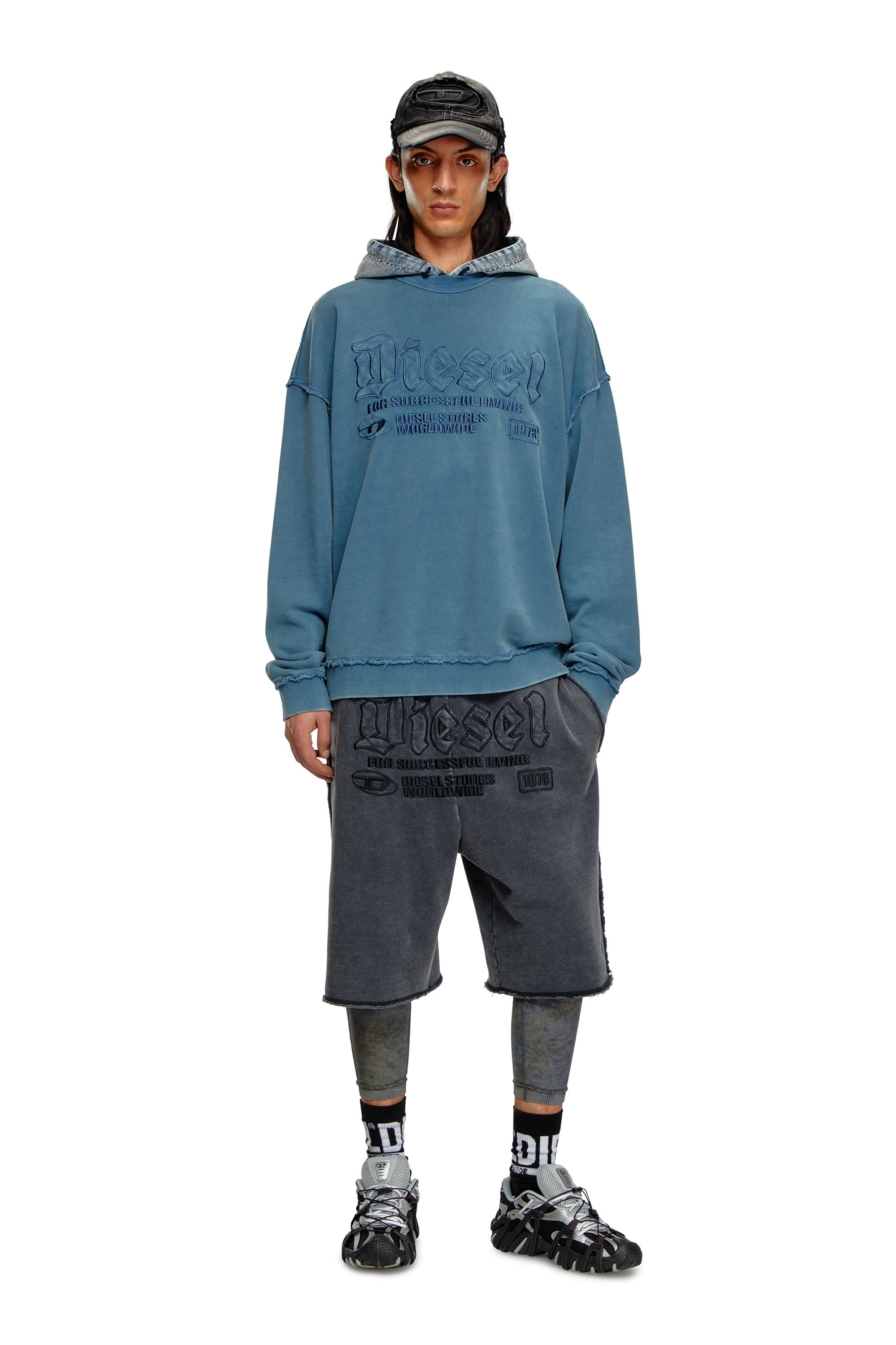 Diesel - S-BOXT-RAW, Man's Sweatshirt with logo embroidery in Blue - 1