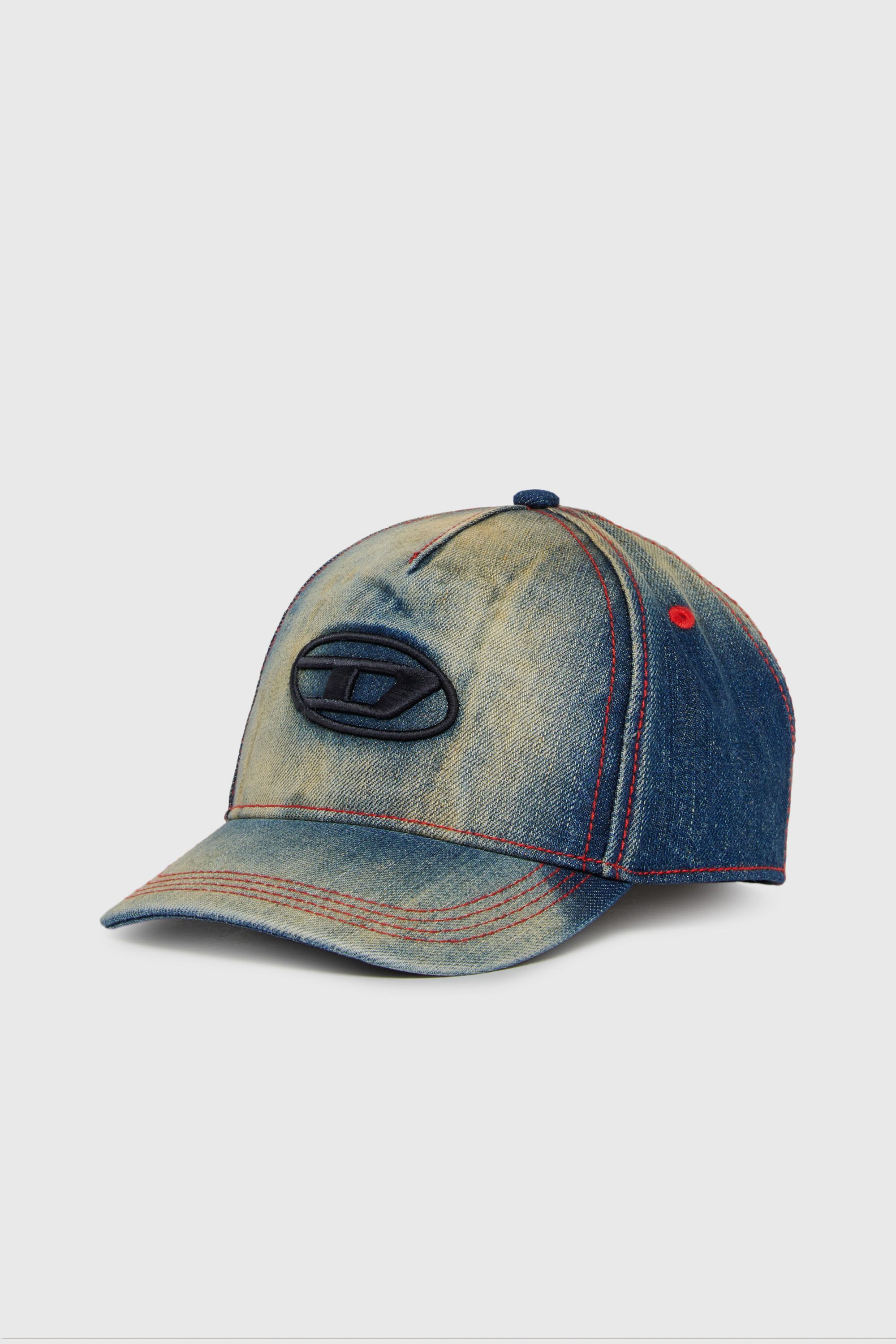 Diesel - FIMEN, Unisex's Baseball cap in faded denim with Oval D embroidery in Medium blue - 1