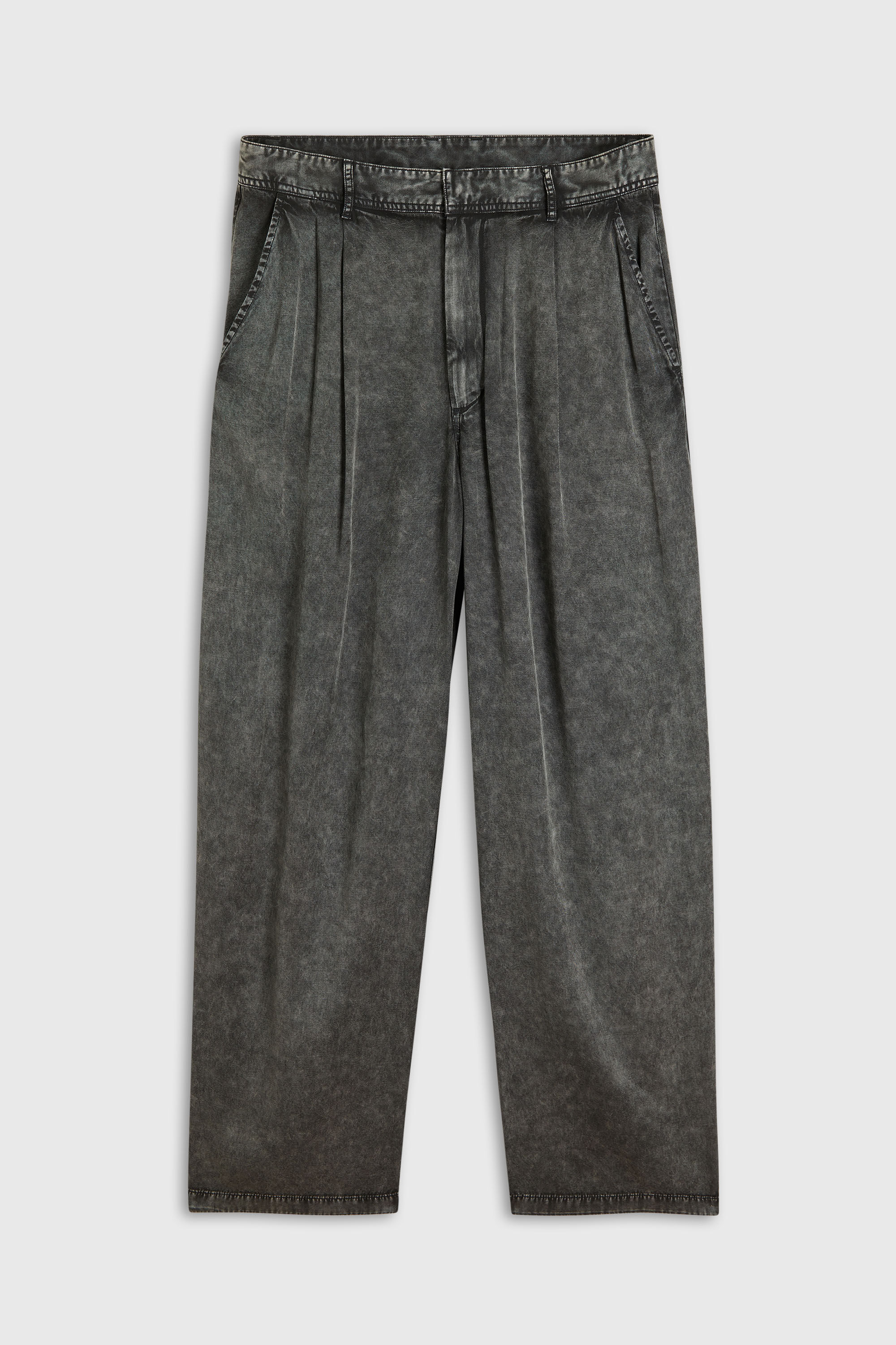 Diesel - P-FAUST-NIBC, Man's Wide-leg pants in denim-effect viscose in Dark grey - 2