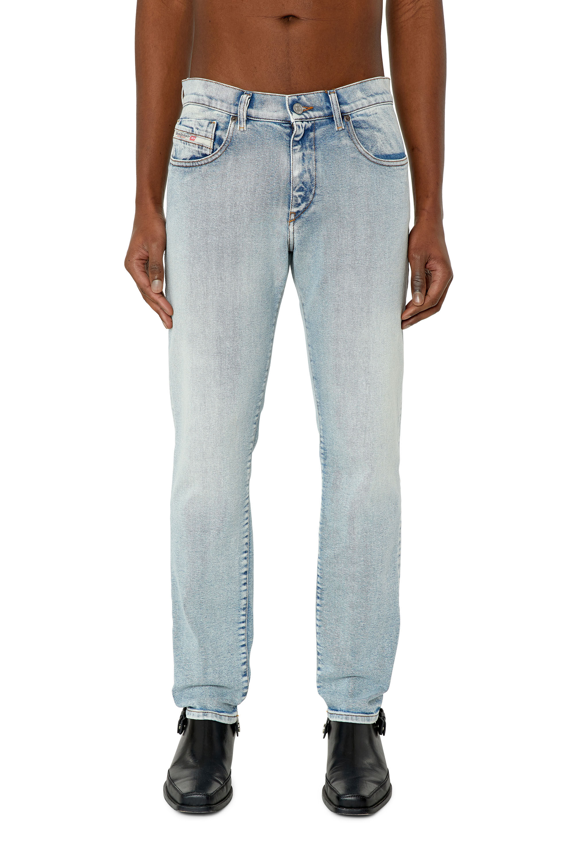 Diesel - 2019 D-Strukt 9C08L Slim Jeans, Light Blue - Image 3