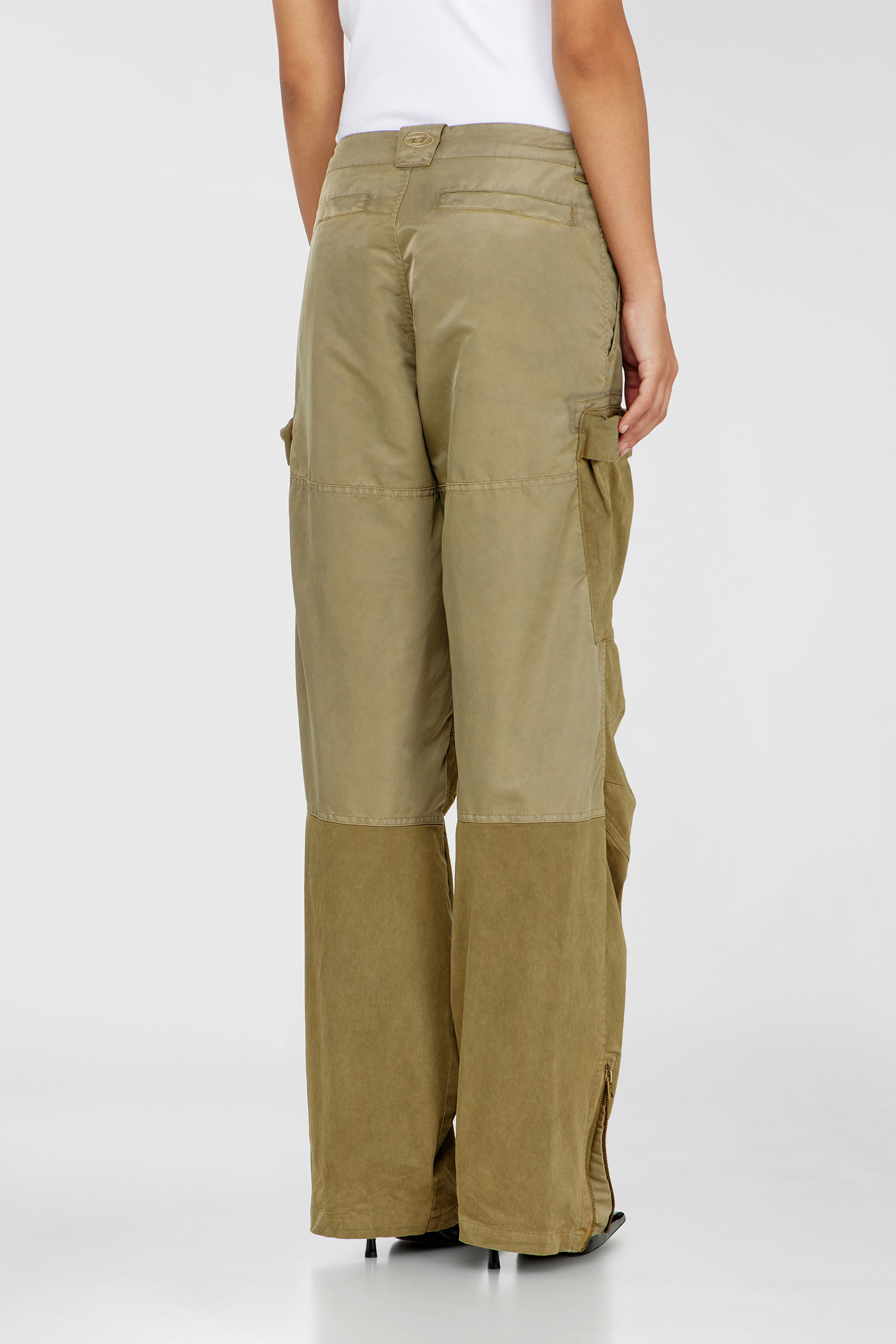Diesel - P-ARKER, Woman's Cargo pants in cotton and nylon in Military Green - 4