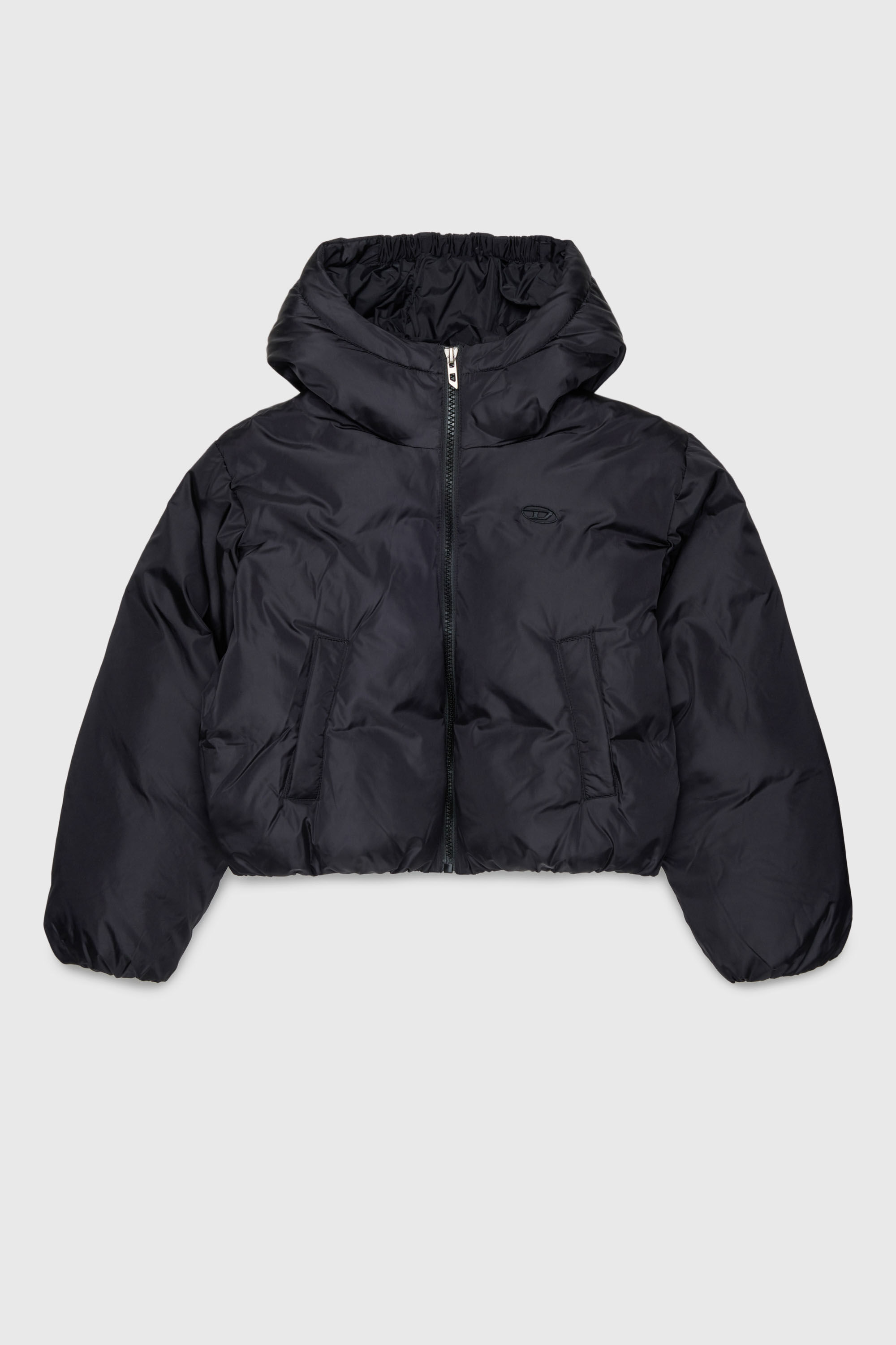 Diesel - JELKYM, Woman's Hooded puffer jacket in Black - 1
