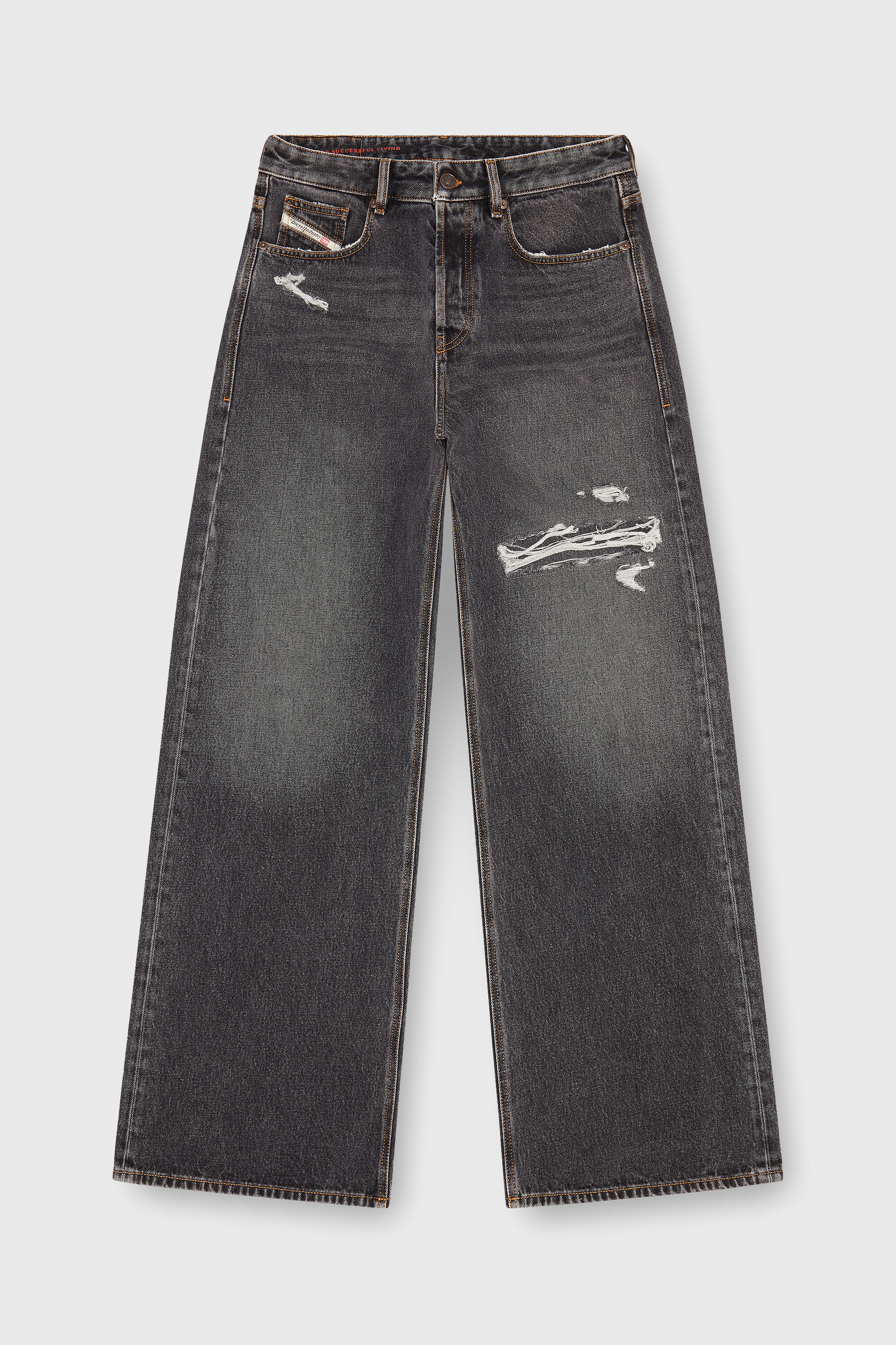 Diesel - Man's Relaxed Jeans D-Rise 007F6, Black/Dark grey - 4