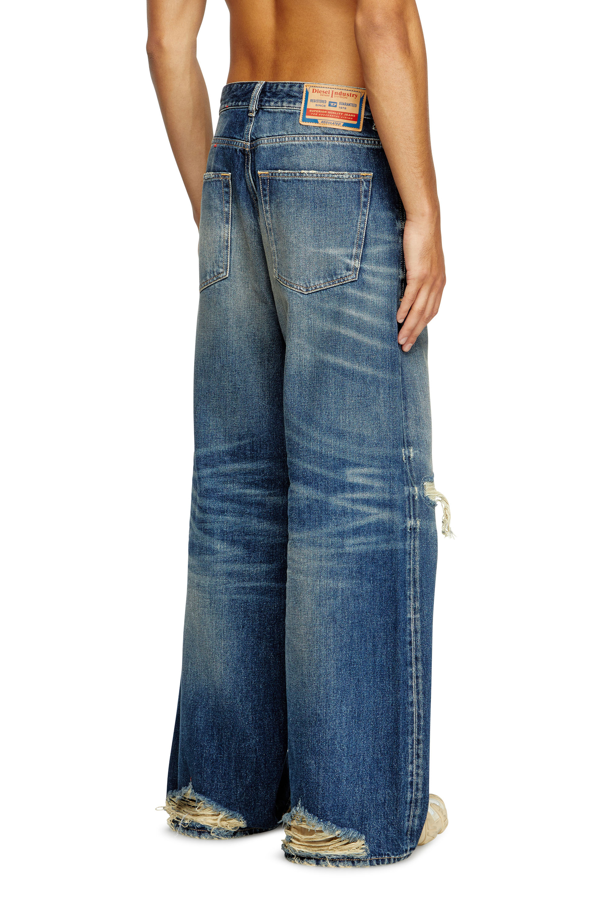 Relaxed Jeans D-Rise 09J95, Dark Blue Diesel - Man's Relaxed Jeans D-Rise 09J95, Dark Blue - 4