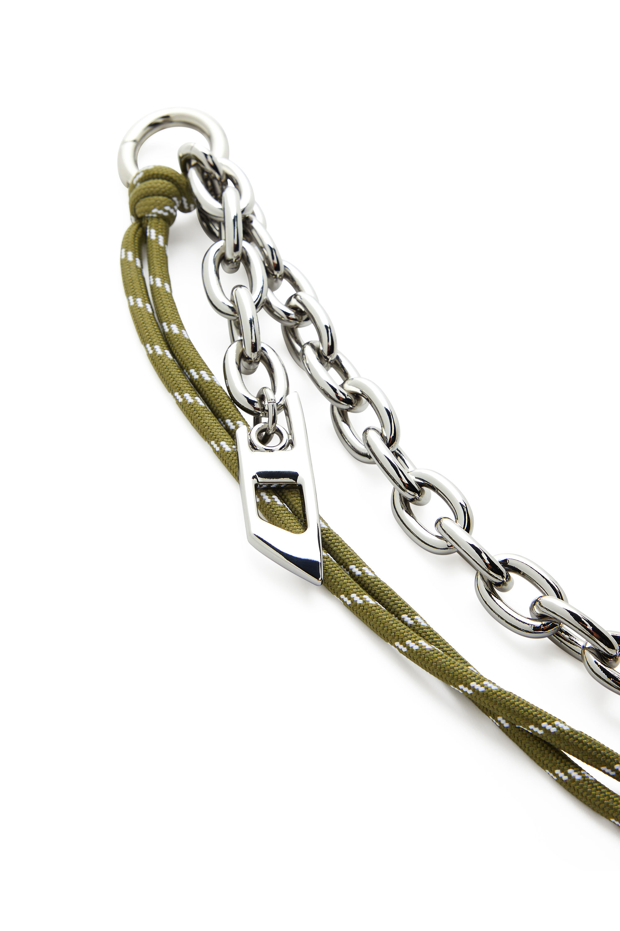 Diesel - CHAIN-D L, Unisex's Charm in chain and rope in Silver/Green - 2