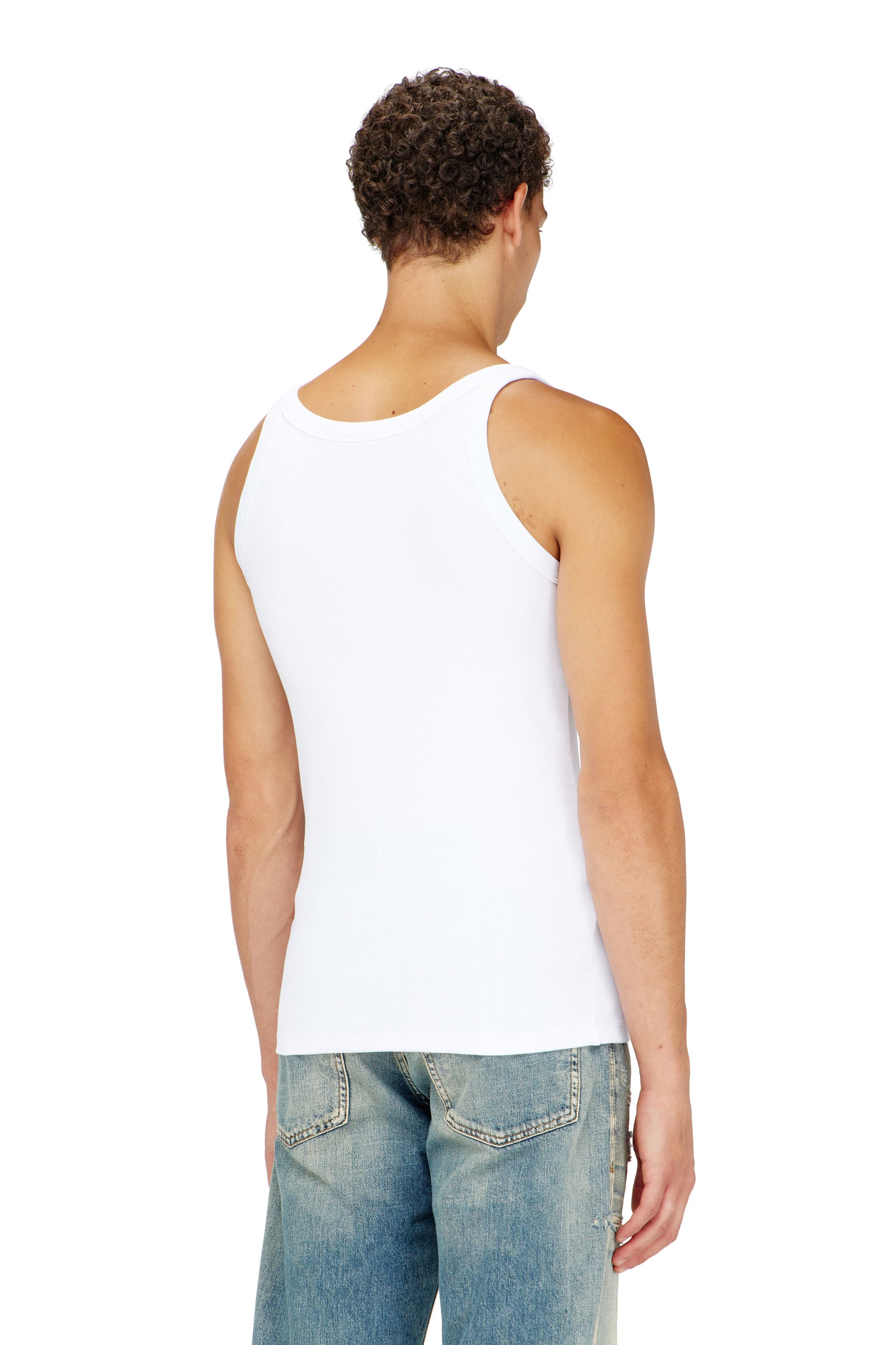 Diesel - T-WIFE-DCO, Man's Slim cotton tank with Oval D logo in White - 4