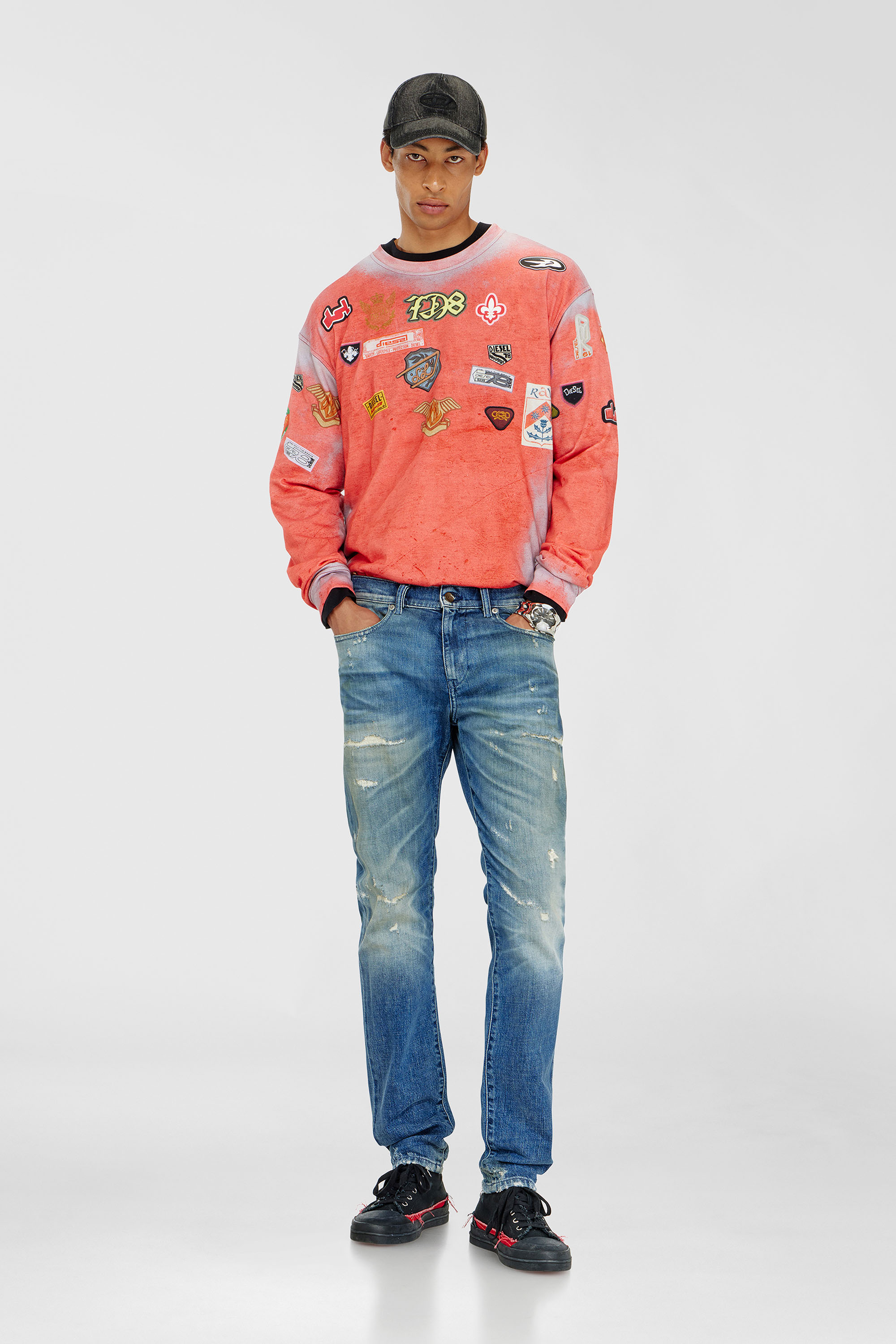 Diesel - Man's Slim Jeans 2019 D-Strukt 007EN, Medium blue - 2