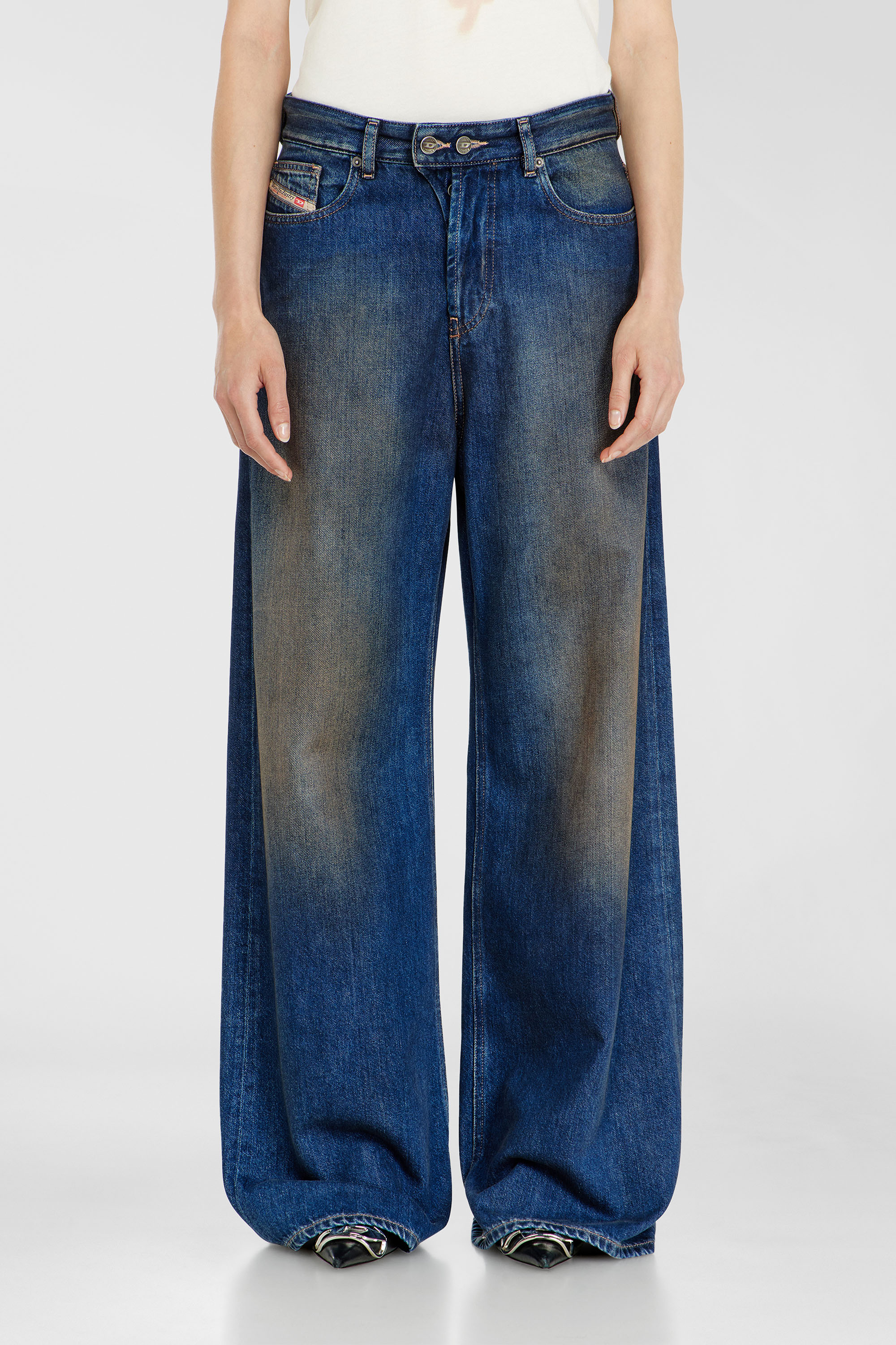 Diesel - Woman's Relaxed Jeans 1996 D-Sire 09P47, Dark Blue - 2