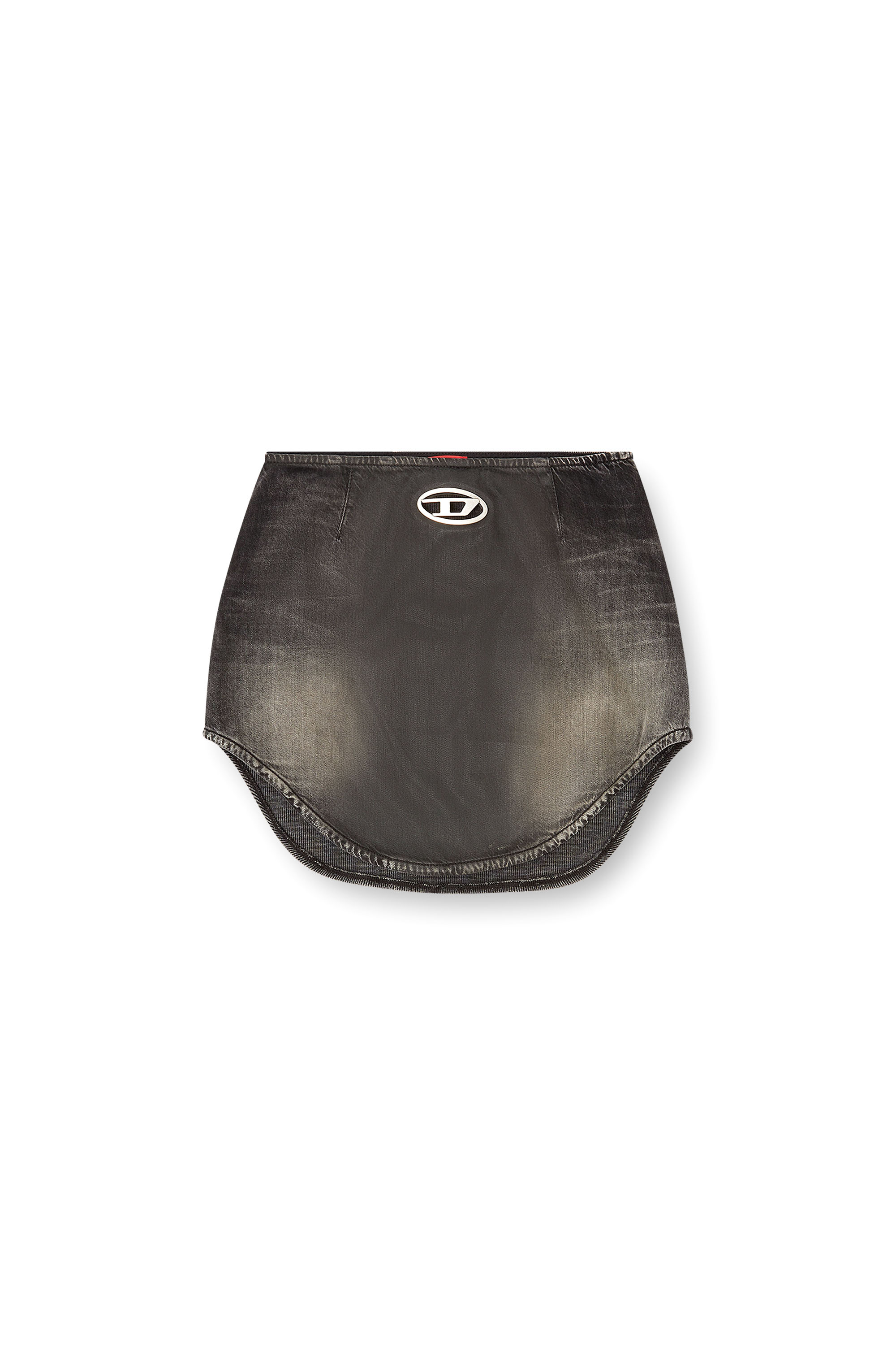 DE-VANY-S, Black Diesel - DE-VANY-S, Woman's Denim mini skirt with Oval D logo in Black - 2