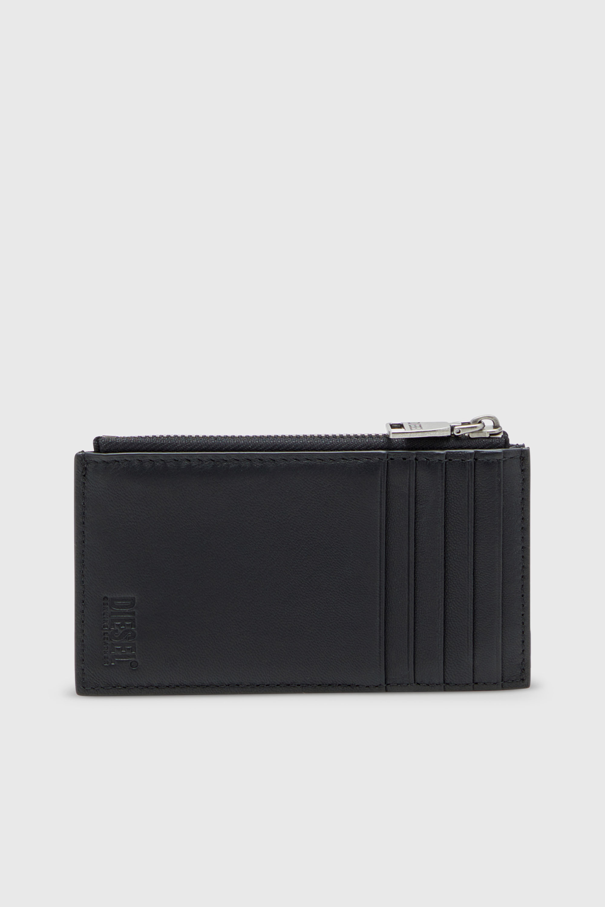 Diesel - BISCOTTO CARD HOLDER III, Man's Flat card holder in semi gloss leather in Black - 2