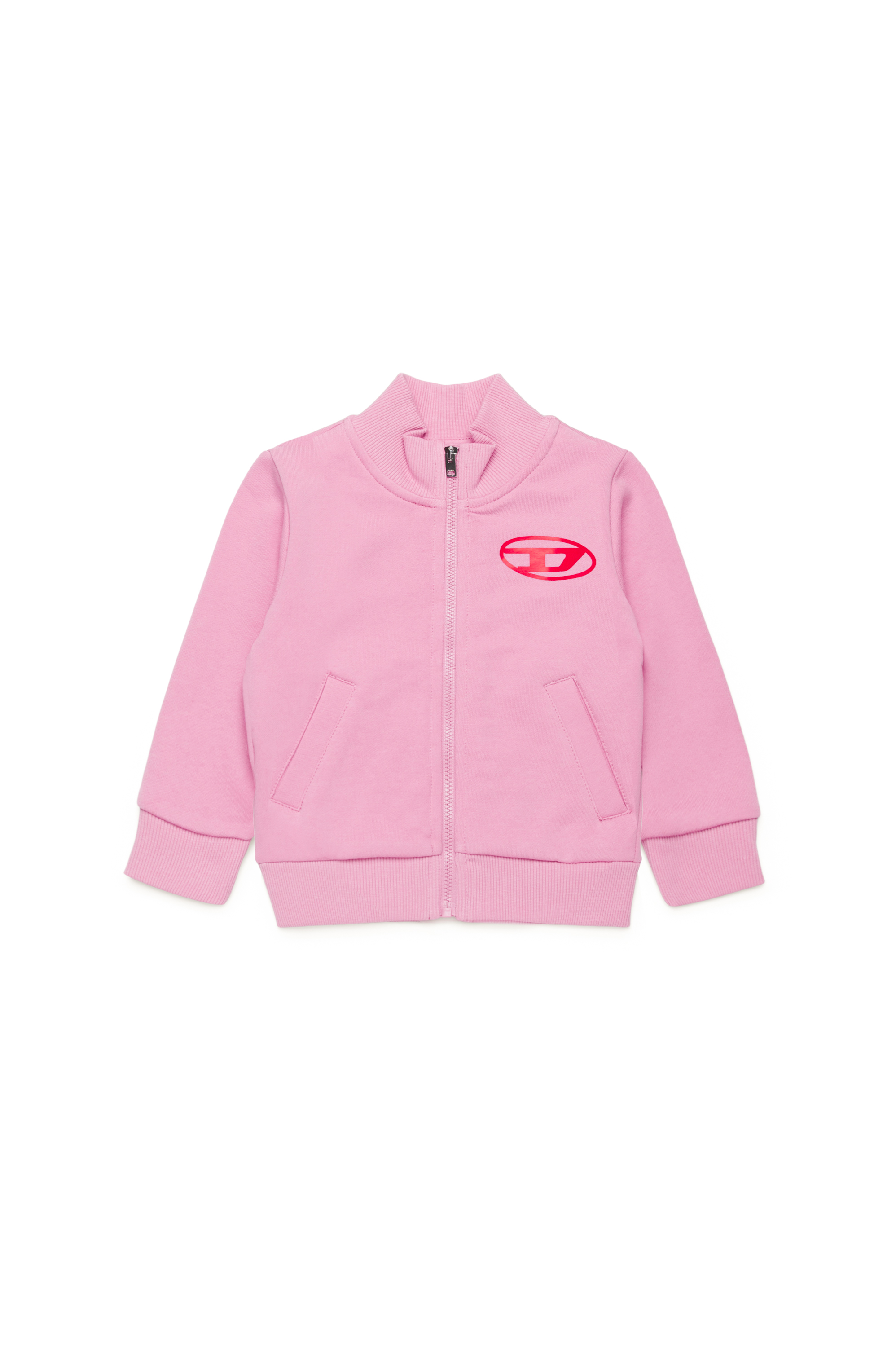 Diesel - SMARCOB, Unisex's Zipped sweatshirt with Oval D print in Pink - 1