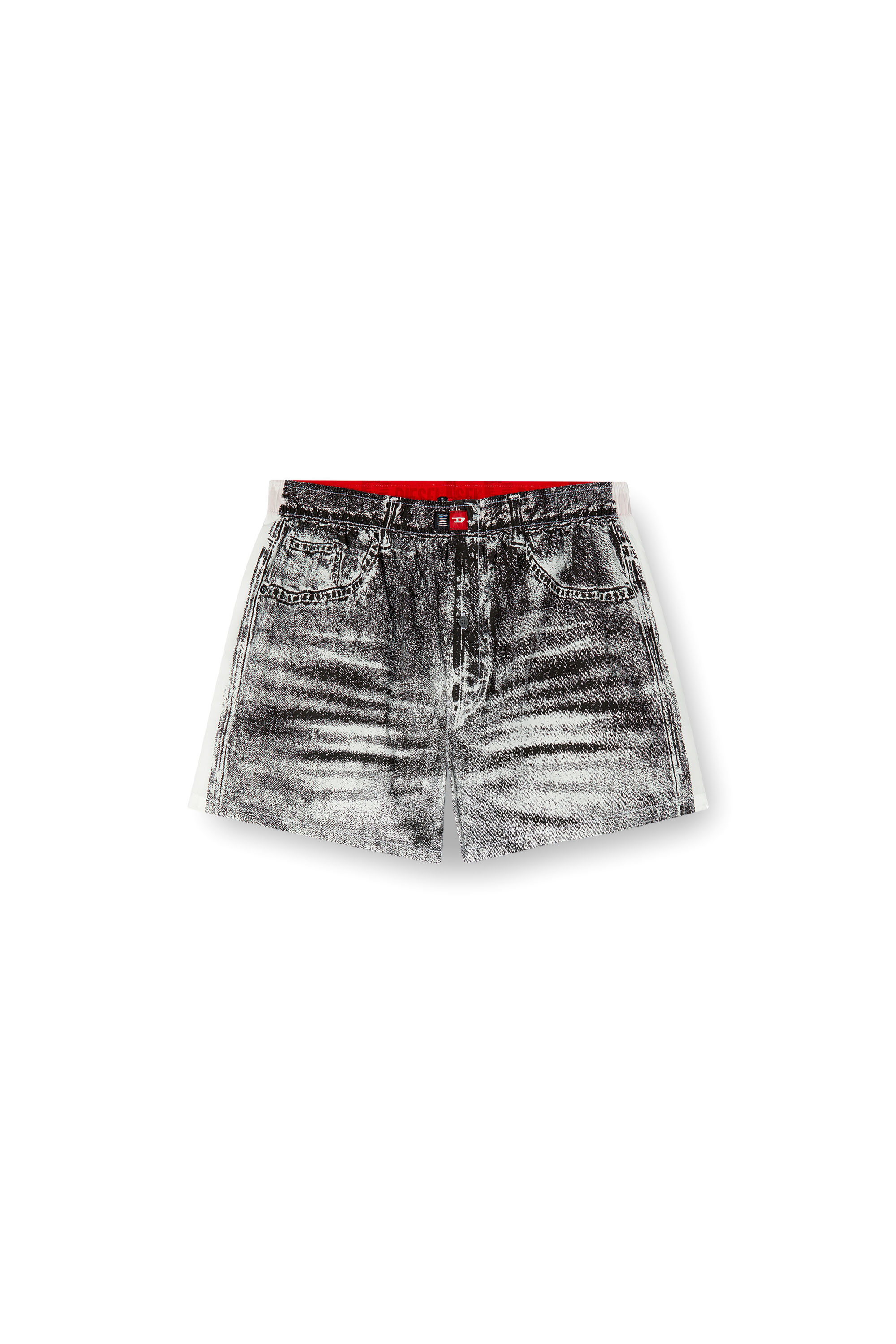 Diesel - TROMPE-BOXERS, Man's Cotton poplin boxers with denim look in Dark grey - 5