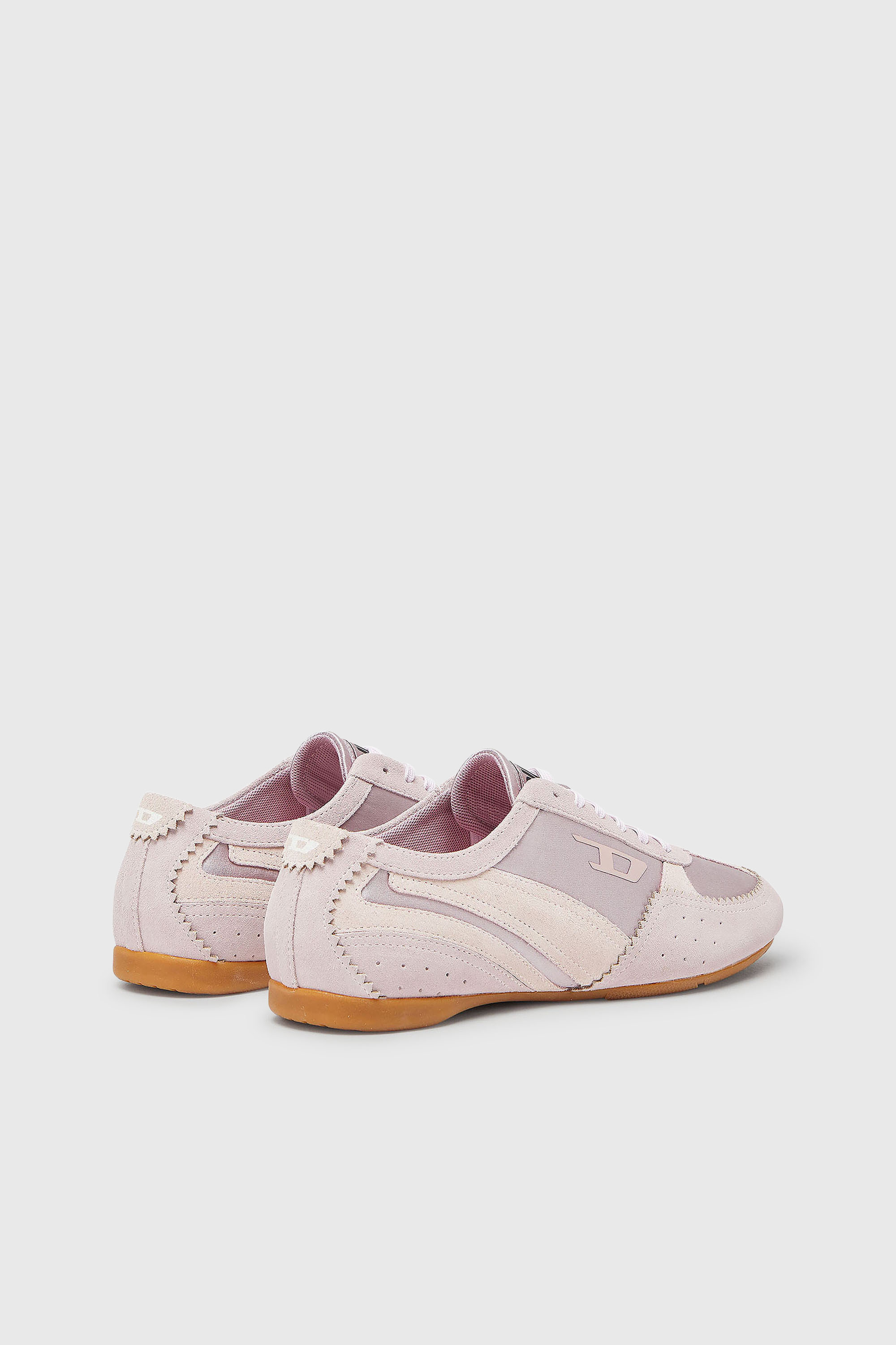 Diesel - D-MILE LOW II W, Woman's D-Mile-Flat sneakers with suede overlays in Pink - 3