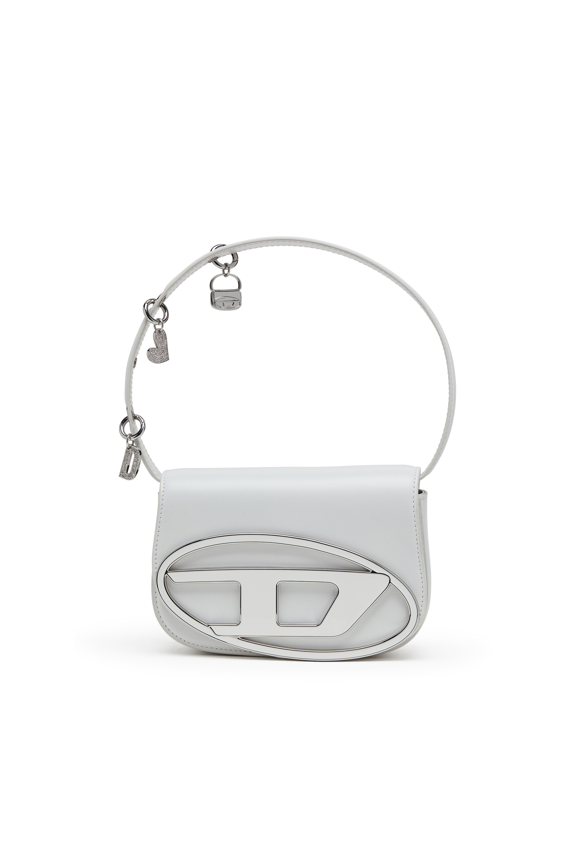 Diesel - 1DR, Woman's 1DR -Iconic shoulder bag in leather with handle charms in White - 1